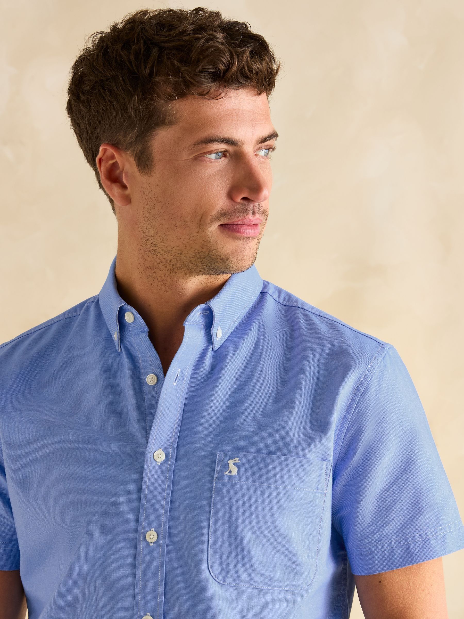 Oxford Blue Short Sleeve Classic Fit Shirt - Image 7 of 9