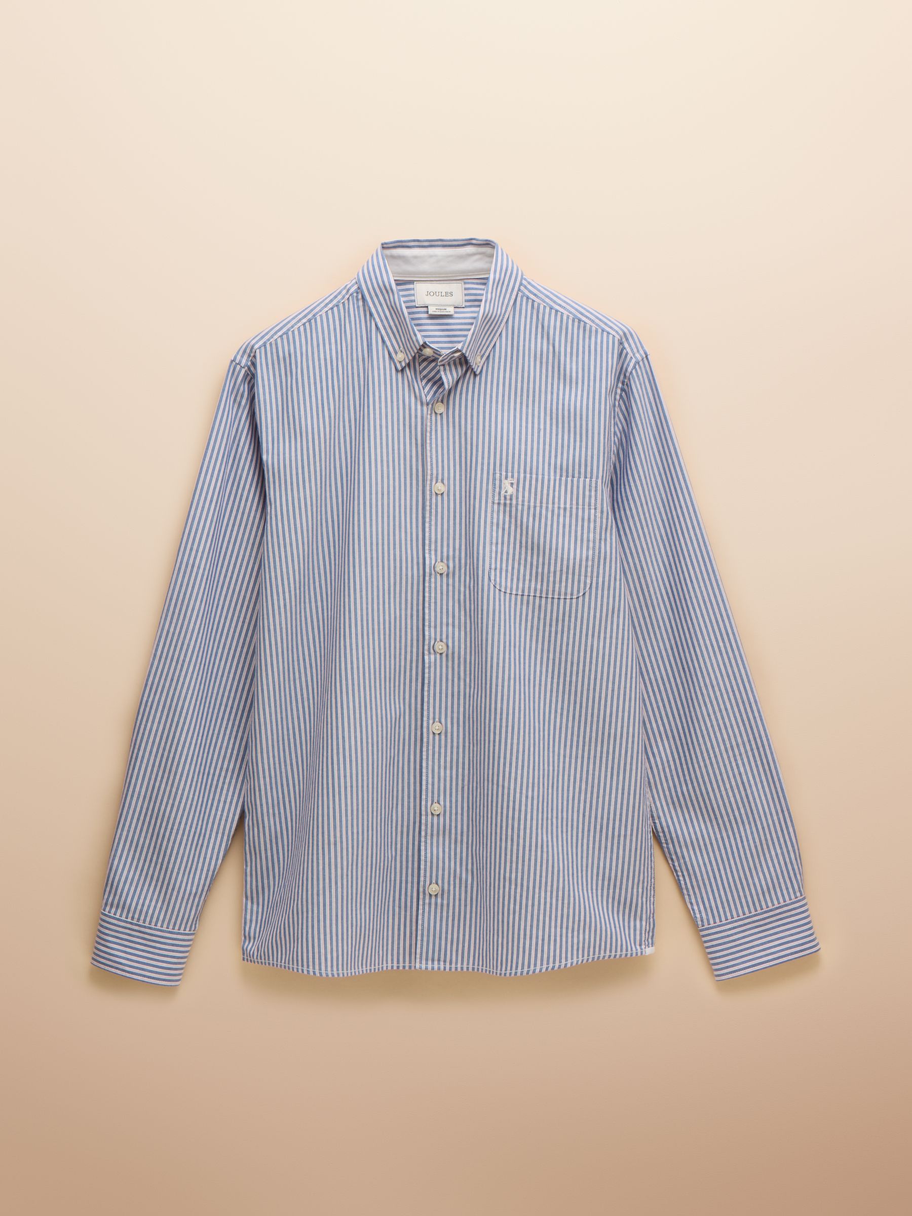 Oxford Classic Fit Blue Stripe Cotton Shirt - Image 9 of 9 Oxford Classic Fit Blue Stripe Cotton Shirt - Image 9 of 9
