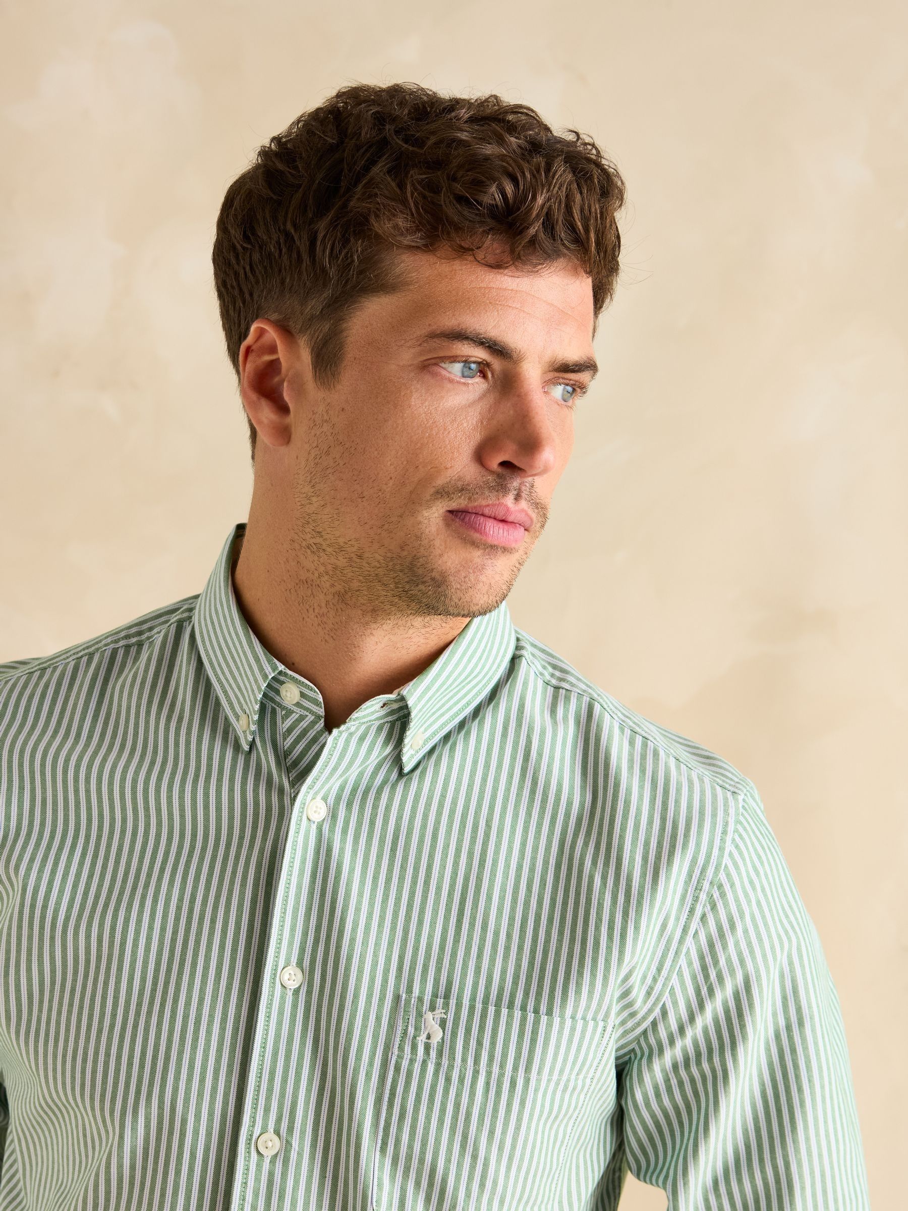Oxford Green Stripe Classic Fit Shirt - Image 5 of 11
