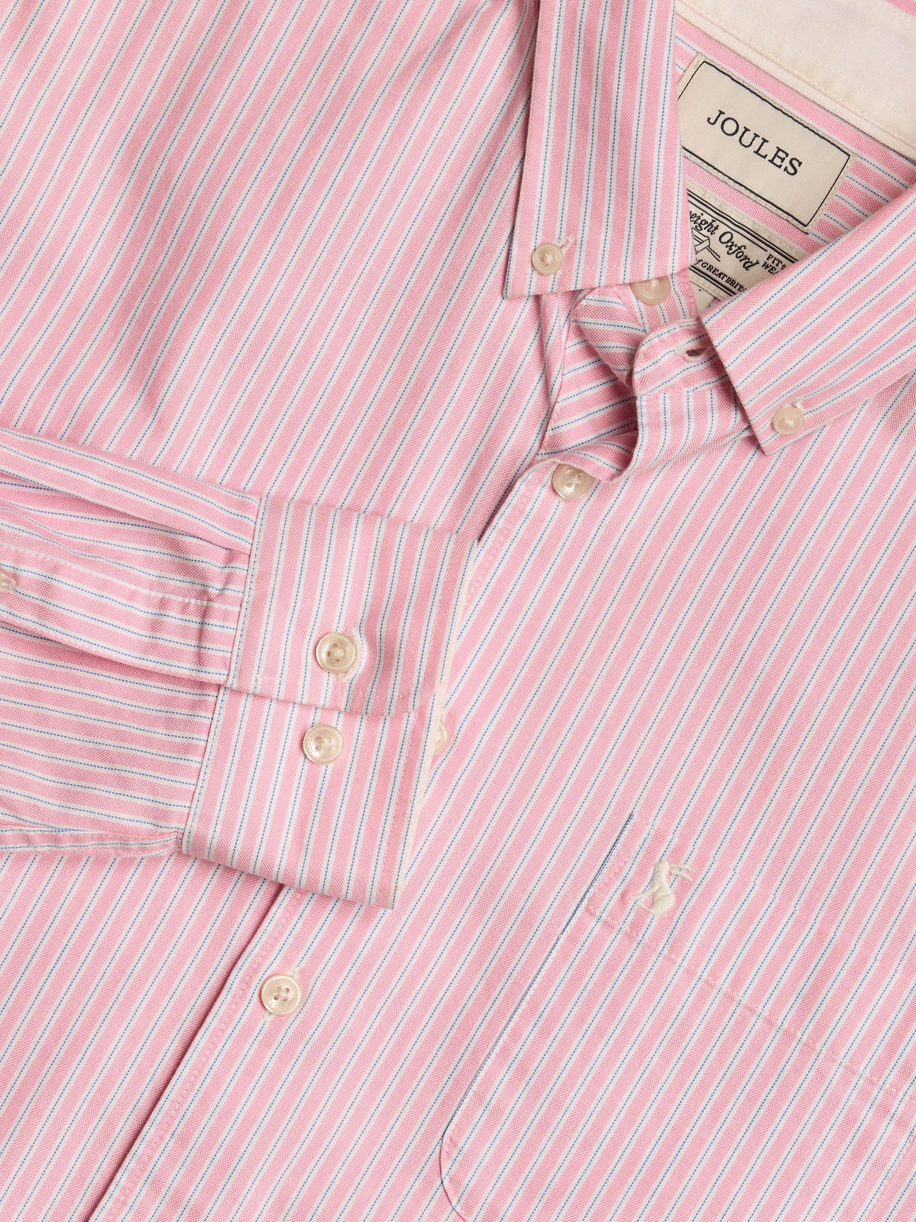 Oxford Classic Fit Pink Stripe Long Sleeve Cotton Shirt | Joules