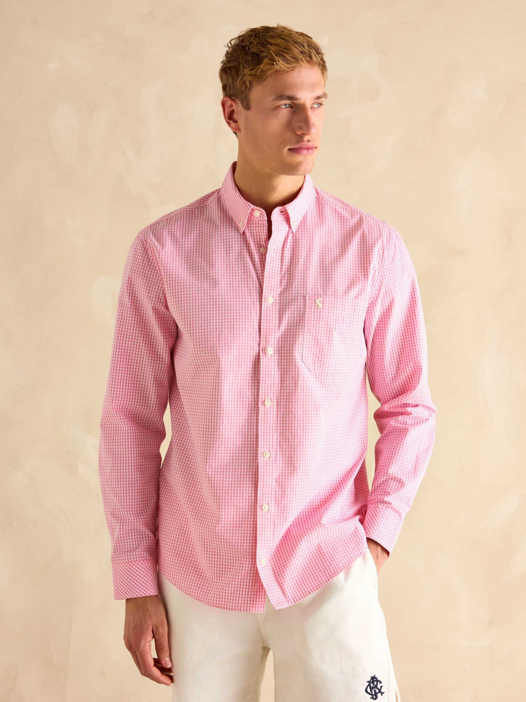 Poplin Pink Gingham Check Classic Fit Shirt - Image 2 of 8