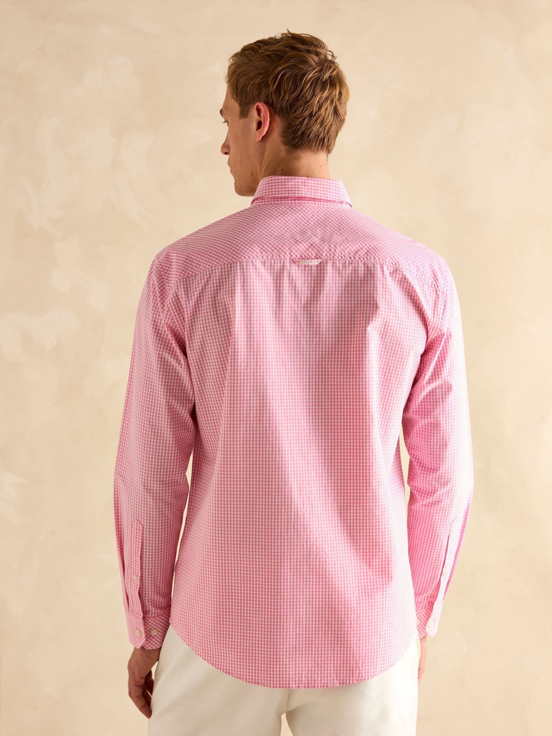 Poplin Pink Gingham Check Classic Fit Shirt - Image 3 of 8