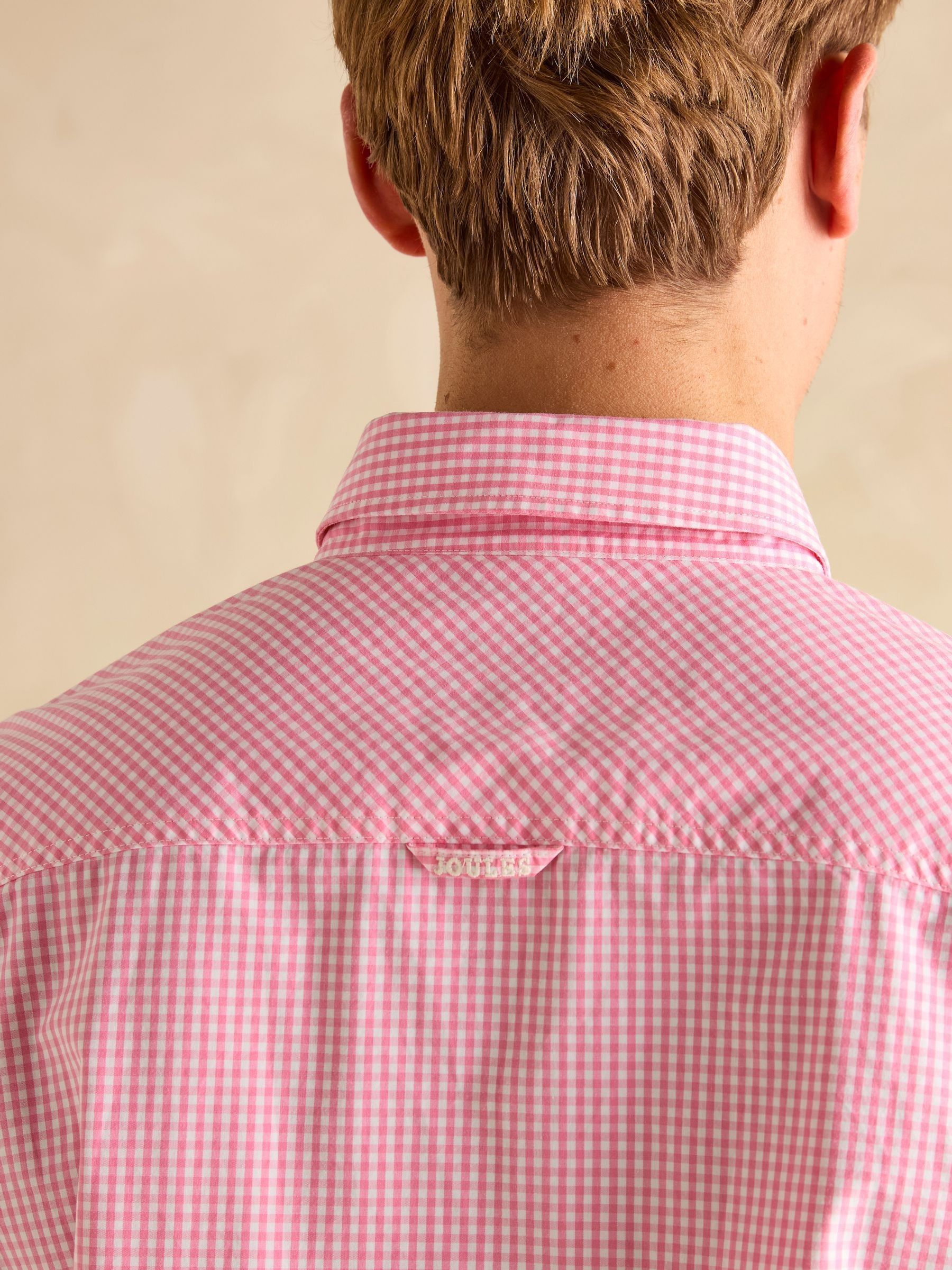 Poplin Pink Gingham Check Classic Fit Shirt - Image 7 of 8