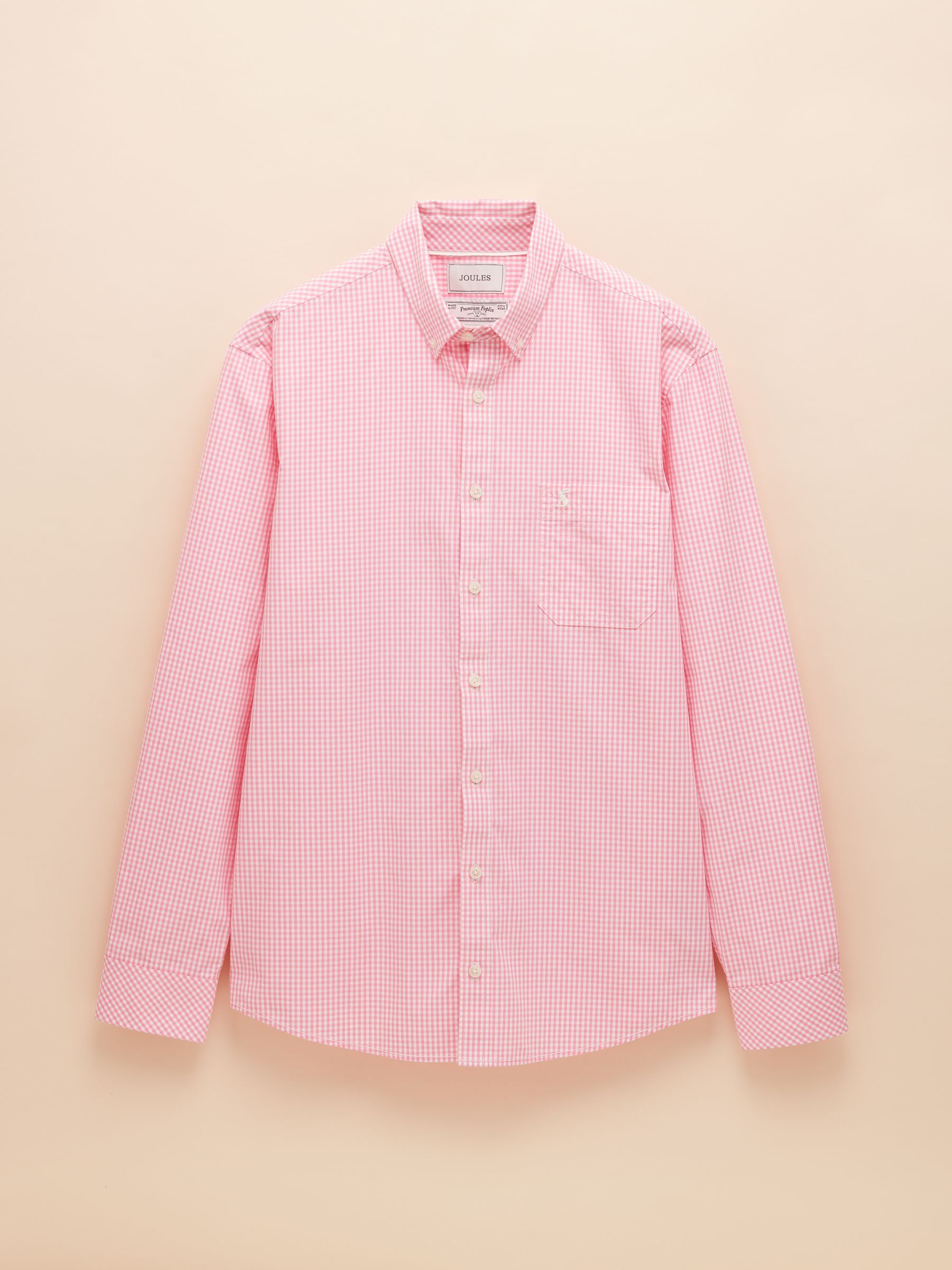 Poplin Pink Gingham Check Classic Fit Shirt - Image 8 of 8