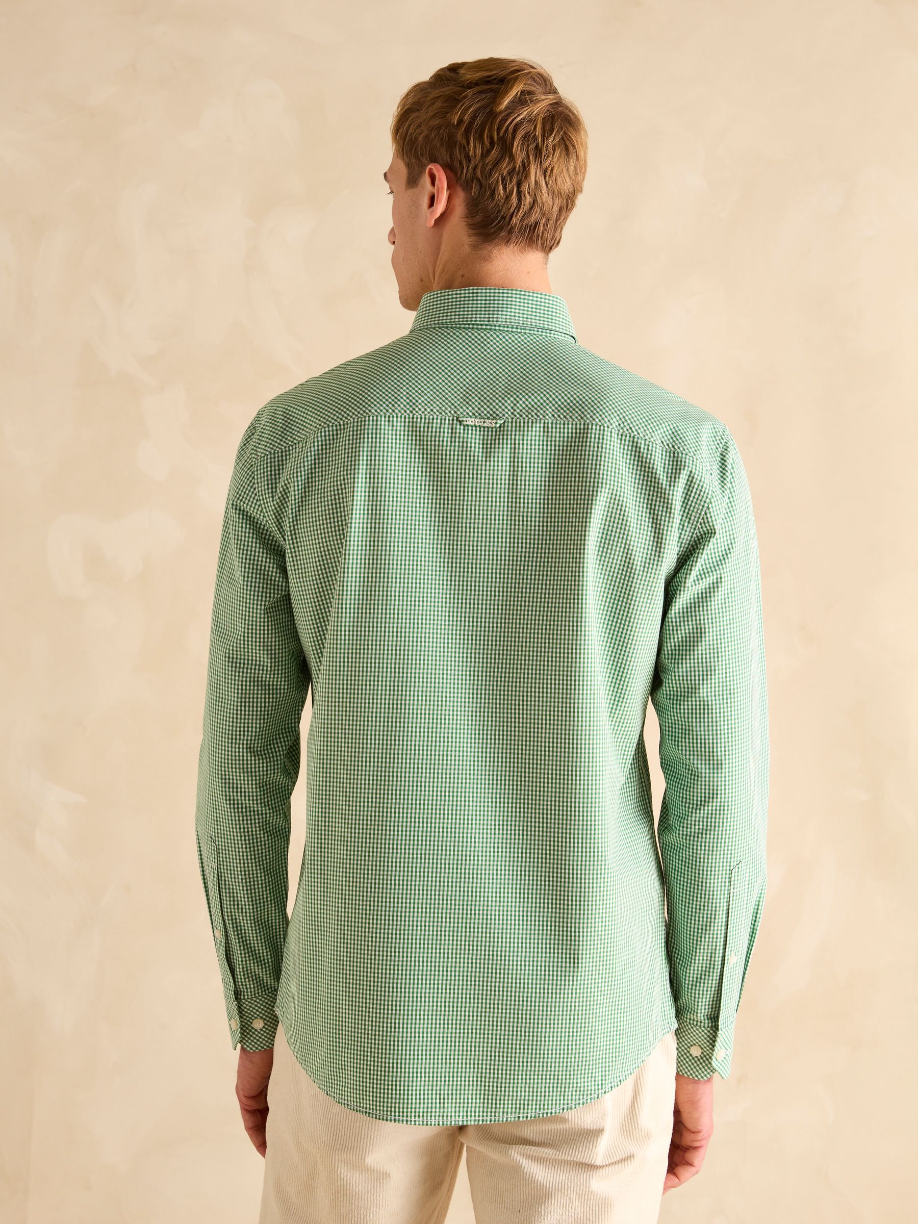 Poplin Green Gingham Check Classic Fit Shirt - Image 4 of 8