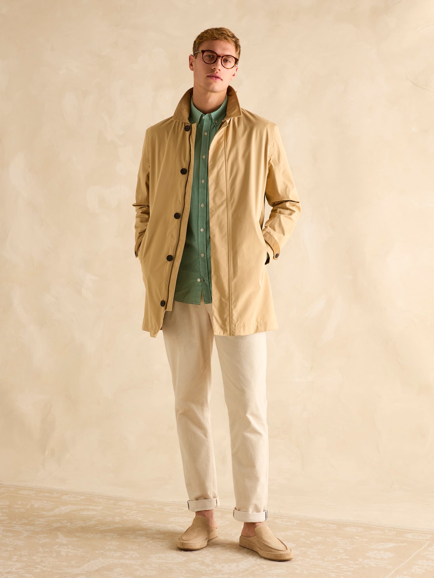 Poplin Green Gingham Check Classic Fit Shirt - Image 5 of 8
