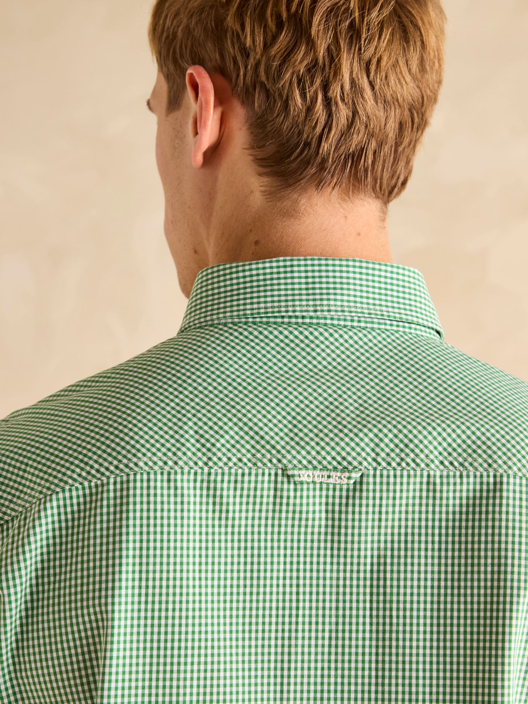 Poplin Green Gingham Check Classic Fit Shirt - Image 8 of 8