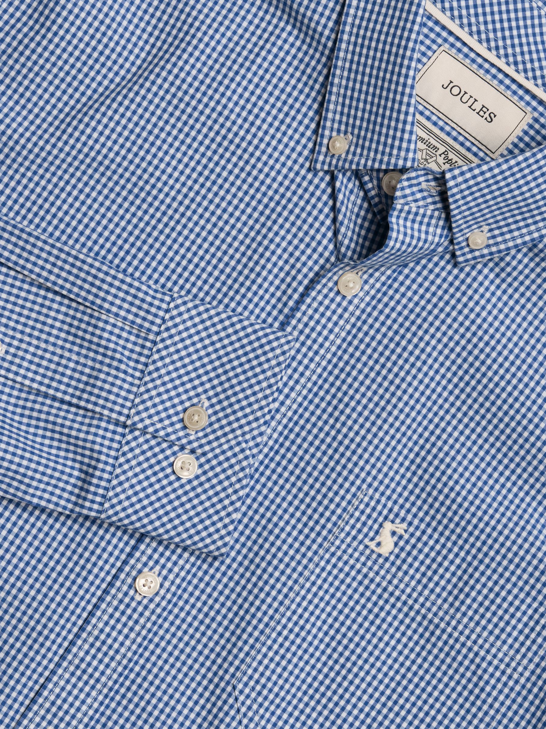 Poplin Blue Gingham Check Classic Fit Shirt - Image 1 of 9