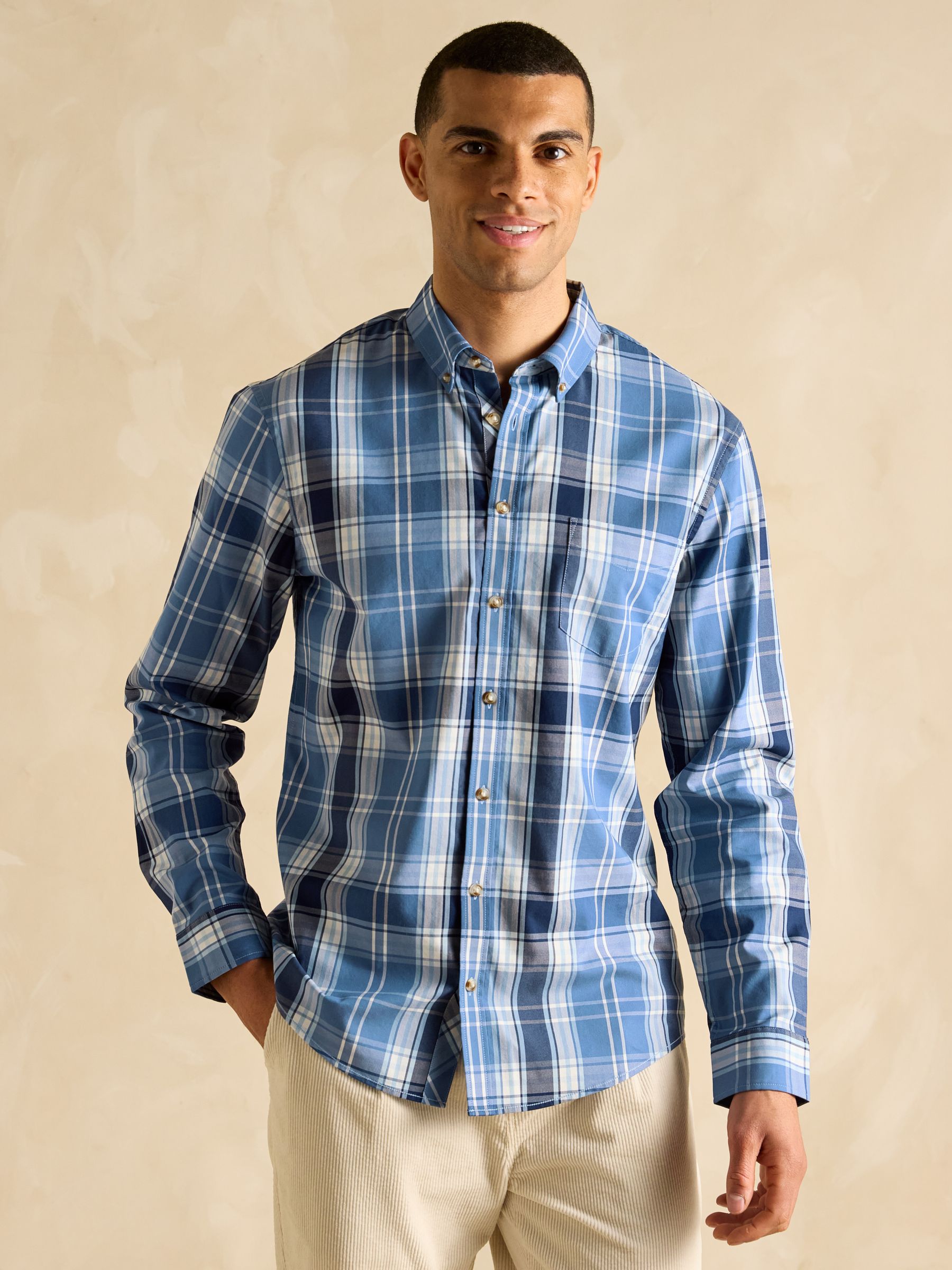 Get A Move On Blue Check Stretch Shirt - Image 2 of 8