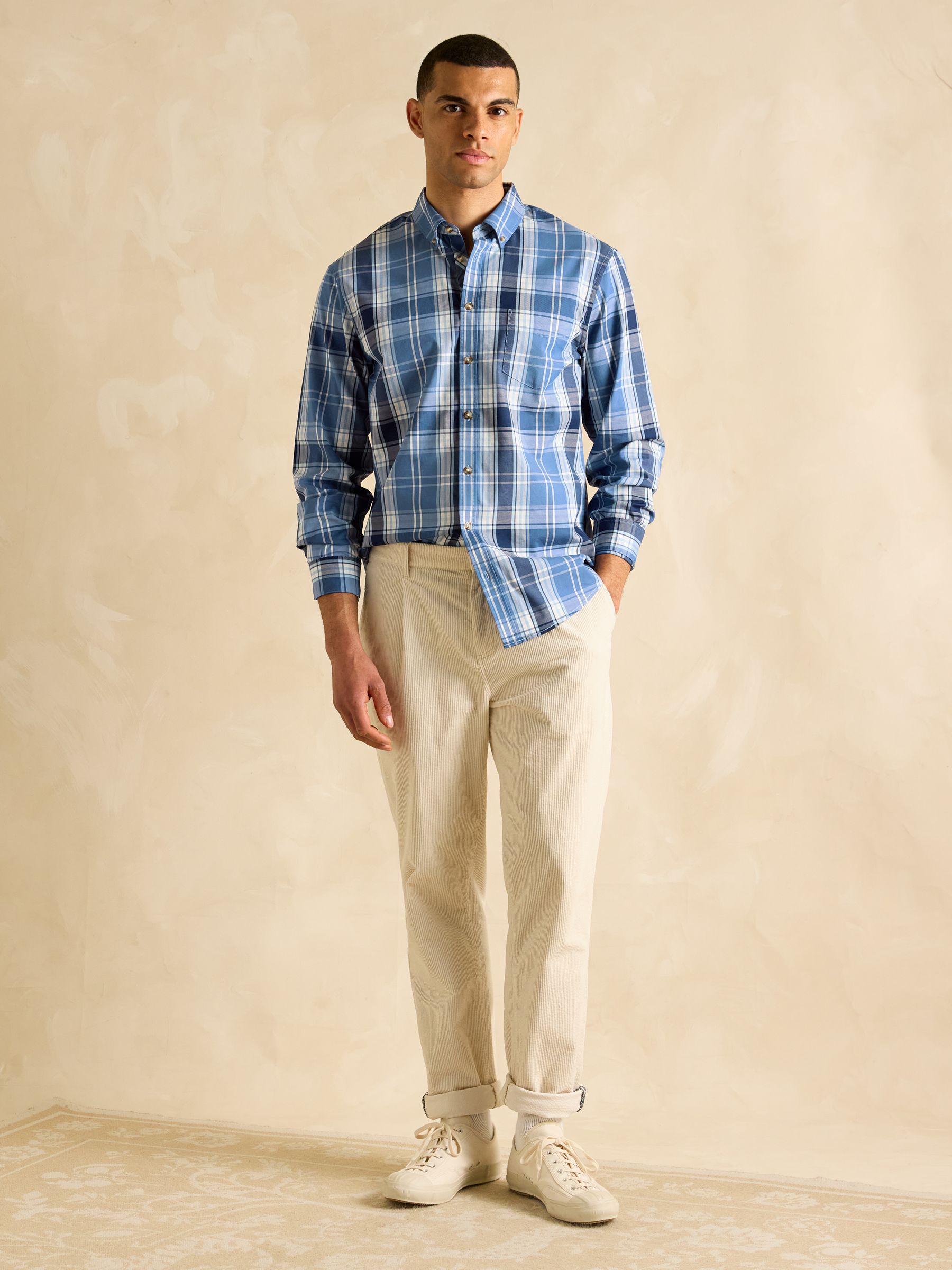 Get A Move On Blue Check Stretch Shirt - Image 5 of 8