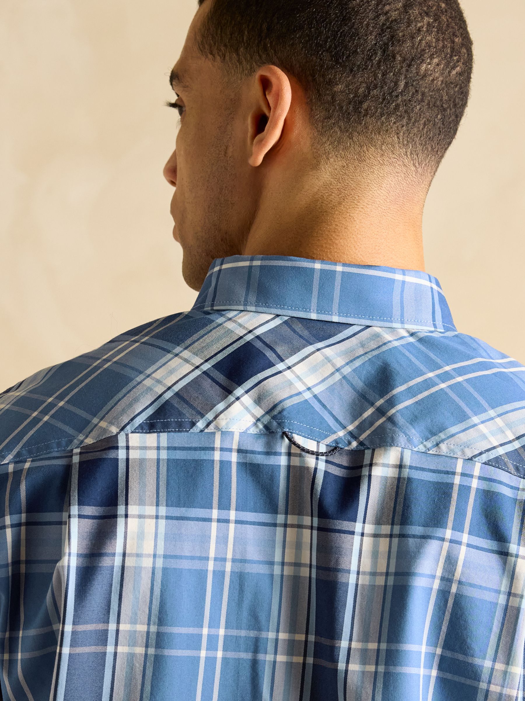 Get A Move On Blue Check Stretch Shirt - Image 7 of 8