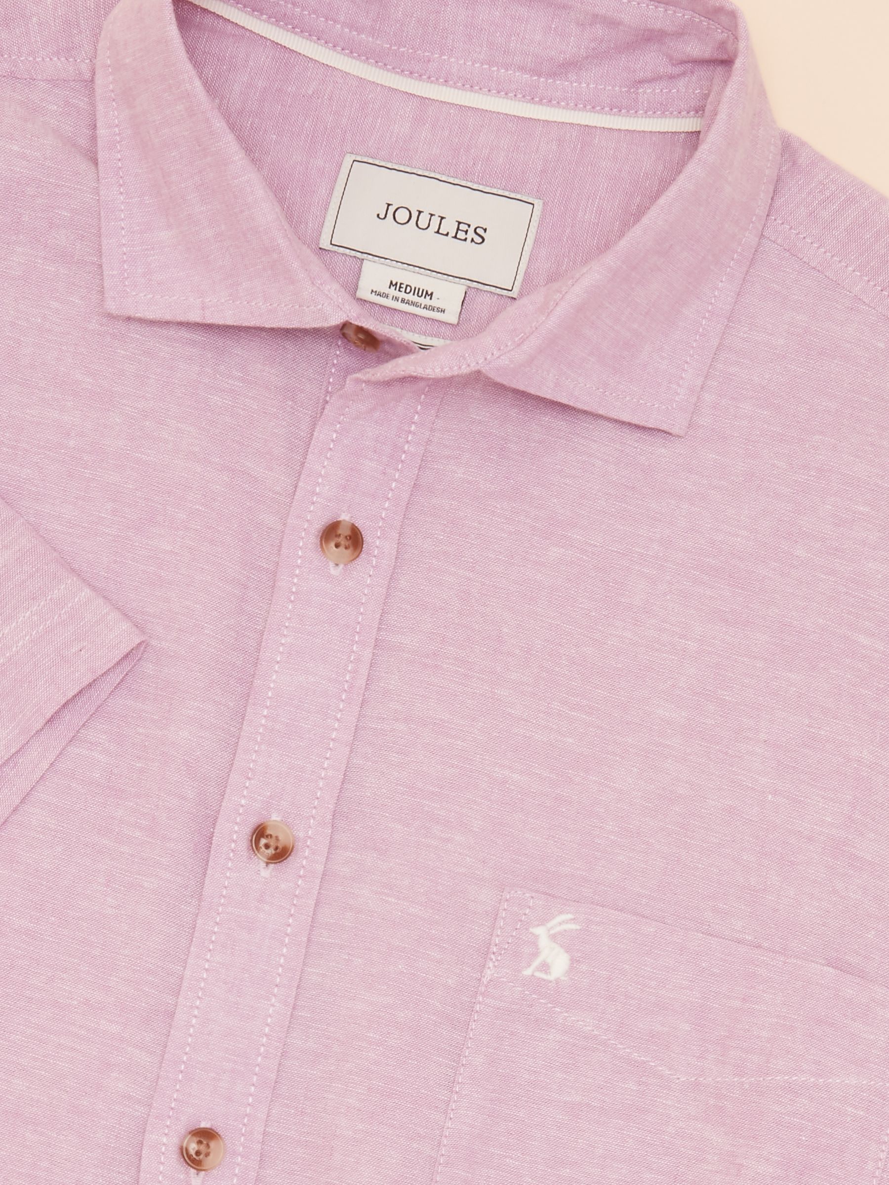 Linen Blend Violet Purple Short Sleeve Shirt - Image 1 of 7