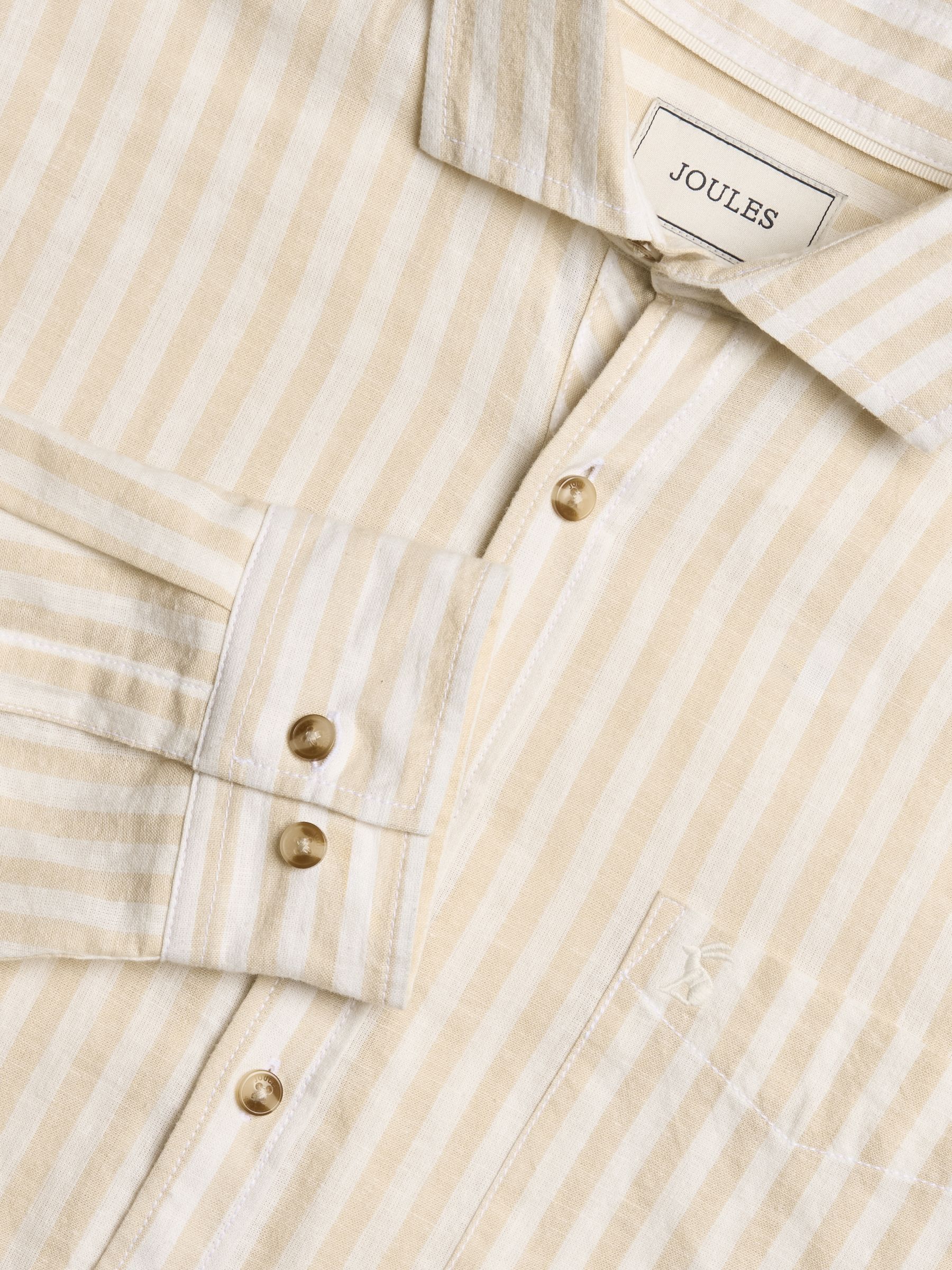 Linen Blend Cream/White Stripe Shirt - Image 1 of 9