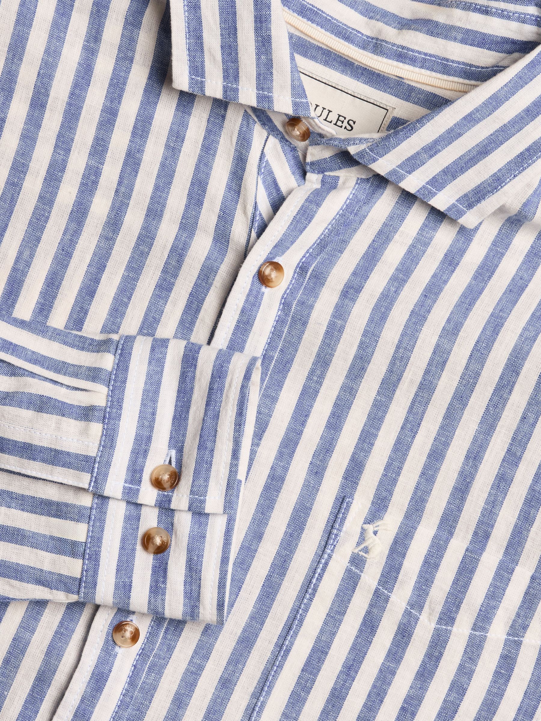 Linen Blend Light Blue Long Sleeve Shirt - Image 1 of 8