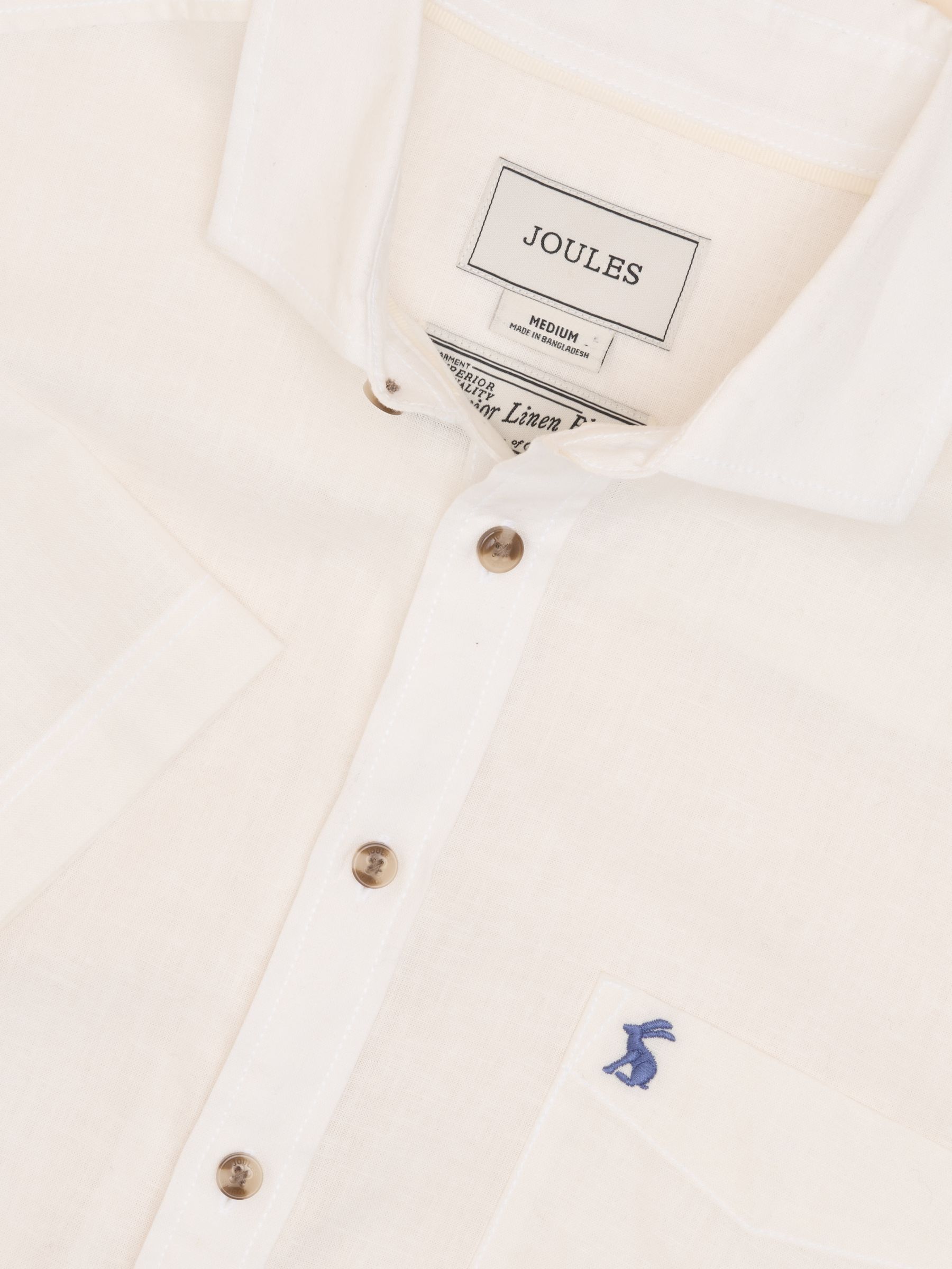 Linen Blend White Short Sleeve Shirt - Image 1 of 8