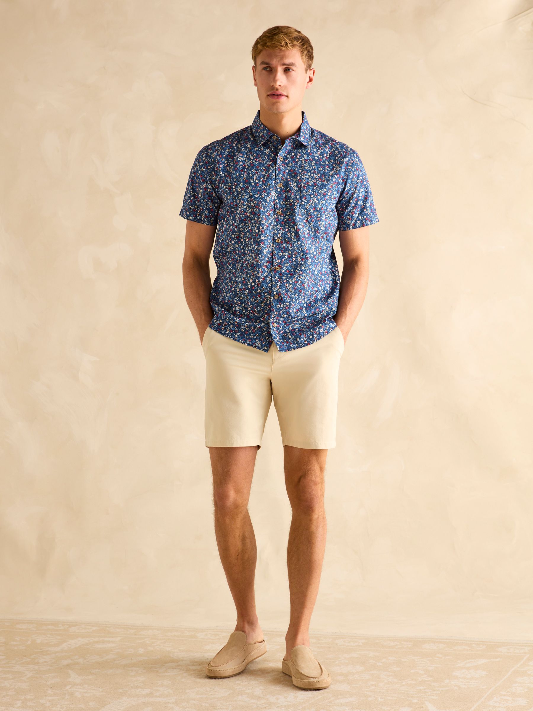 Floral Navy Short Sleeve Classic Fit Shirt - Image 4 of 8