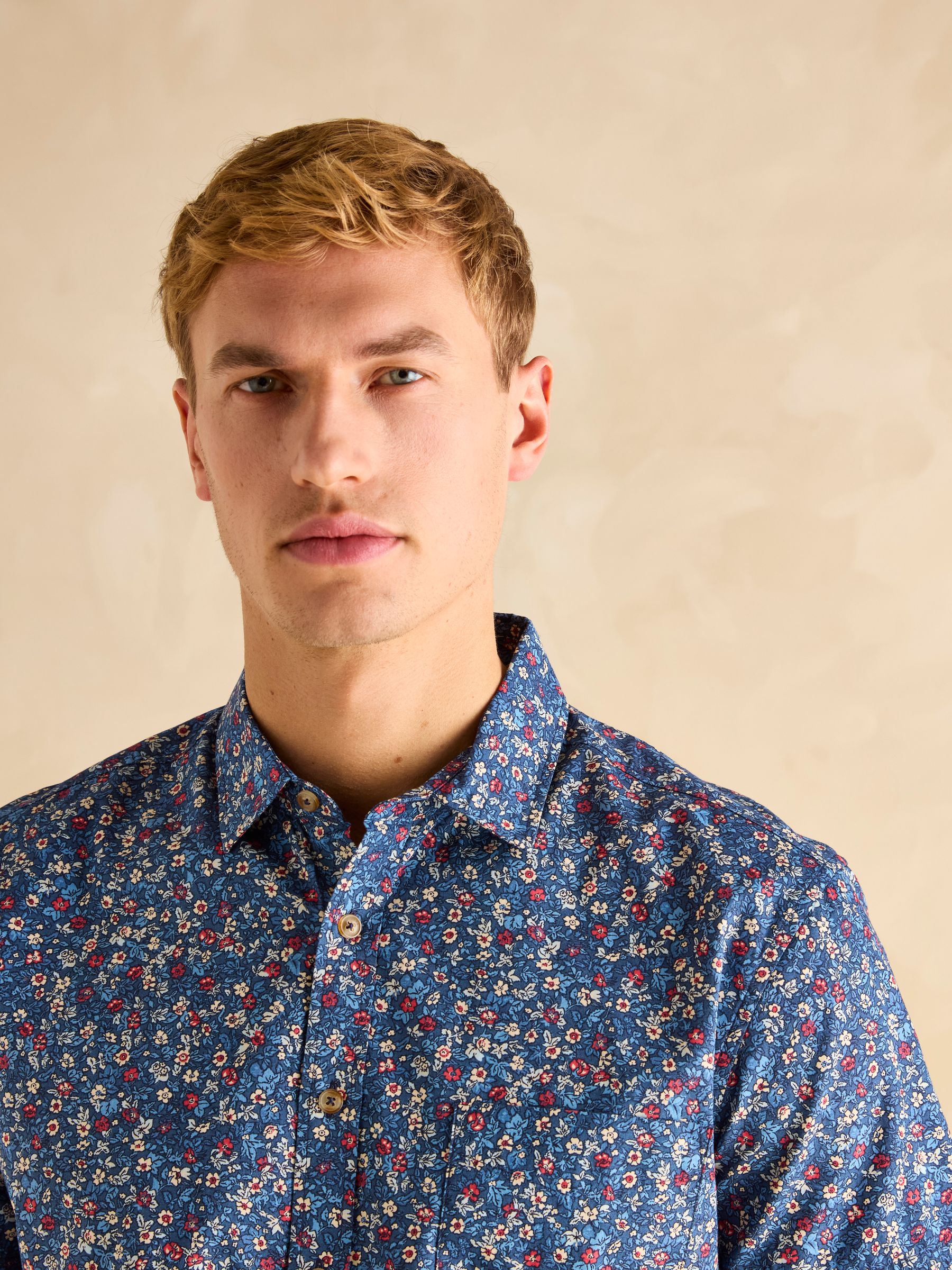 Floral Navy Short Sleeve Classic Fit Shirt - Image 6 of 8