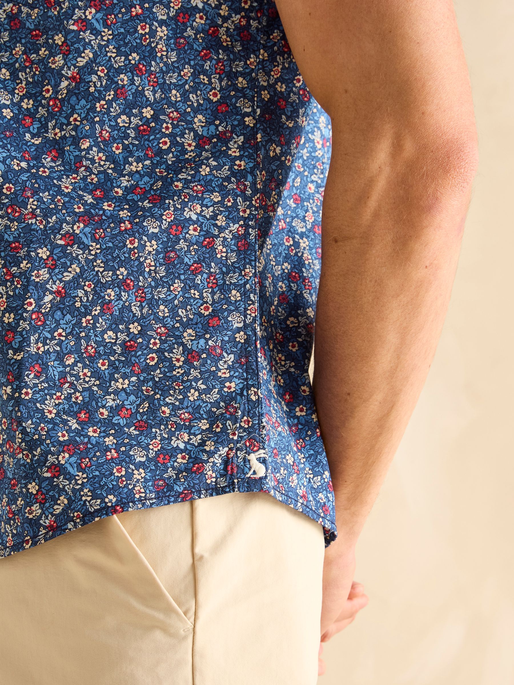 Floral Navy Short Sleeve Classic Fit Shirt - Image 7 of 8