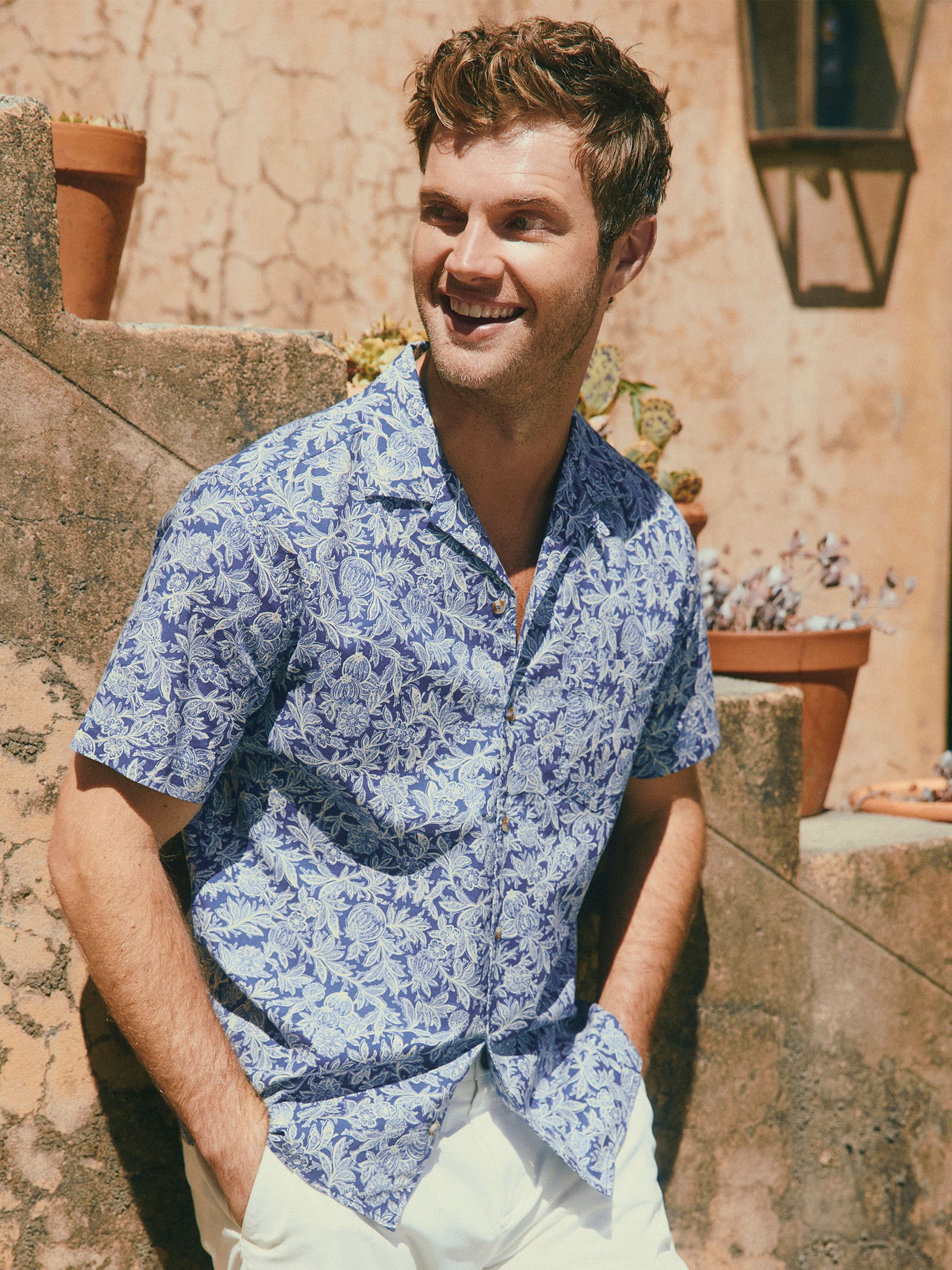 Cotton Slub Navy Short Sleeve Shirt - Image 2 of 7