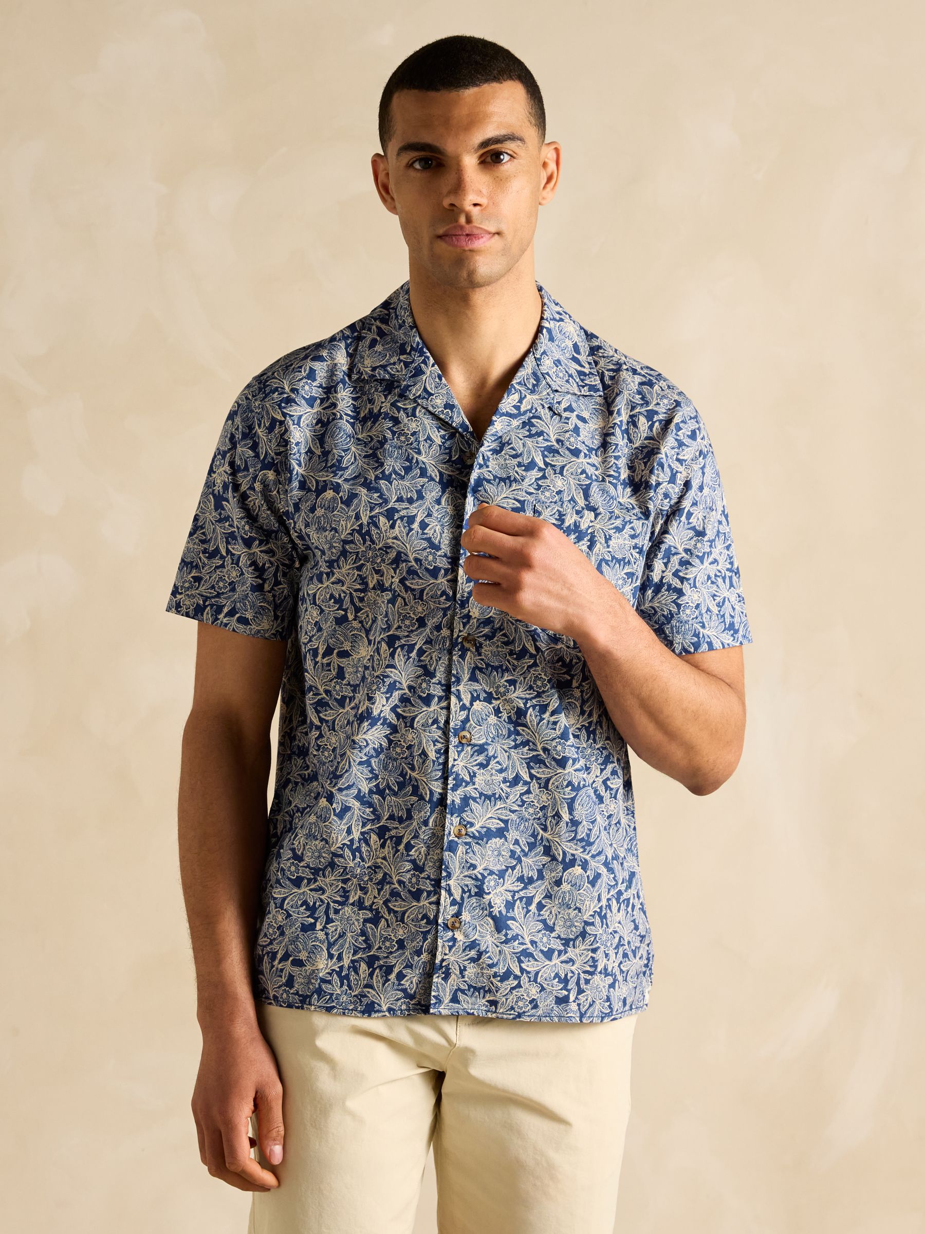 Cotton Slub Navy Short Sleeve Shirt - Image 5 of 7