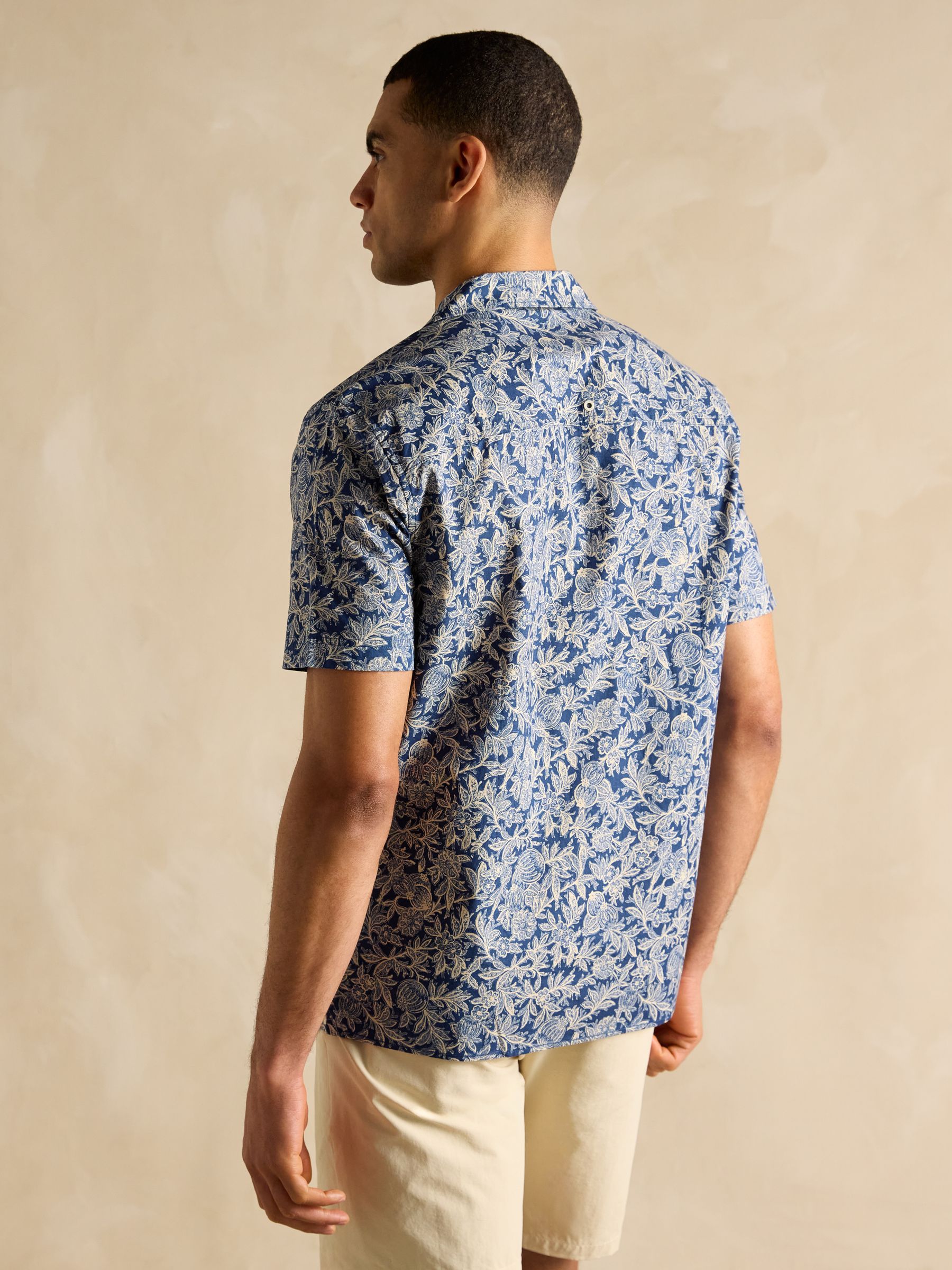 Cotton Slub Navy Short Sleeve Shirt - Image 6 of 7