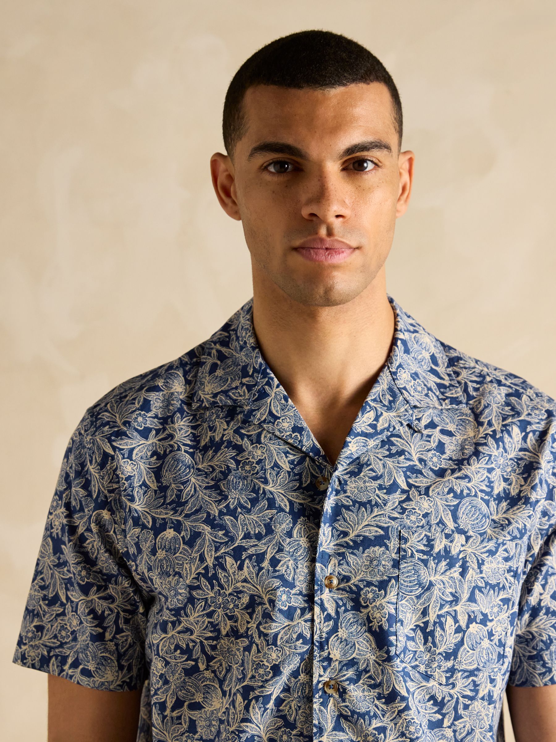 Cotton Slub Navy Short Sleeve Shirt - Image 8 of 10