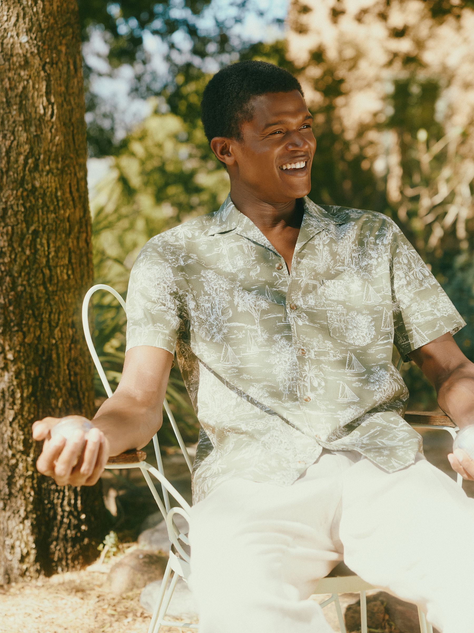 Cotton Slub Khaki Green Short Sleeve Shirt - Image 3 of 8
