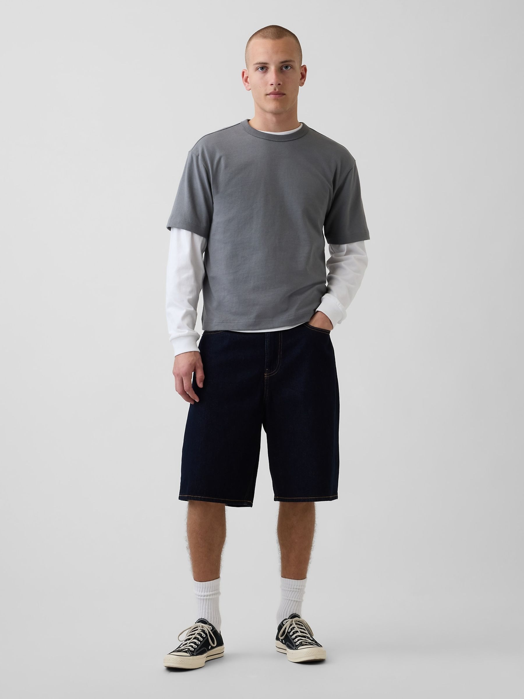Dark Grey Heavyweight Boxy Short Sleeve T-Shirt - Image 3 of 4