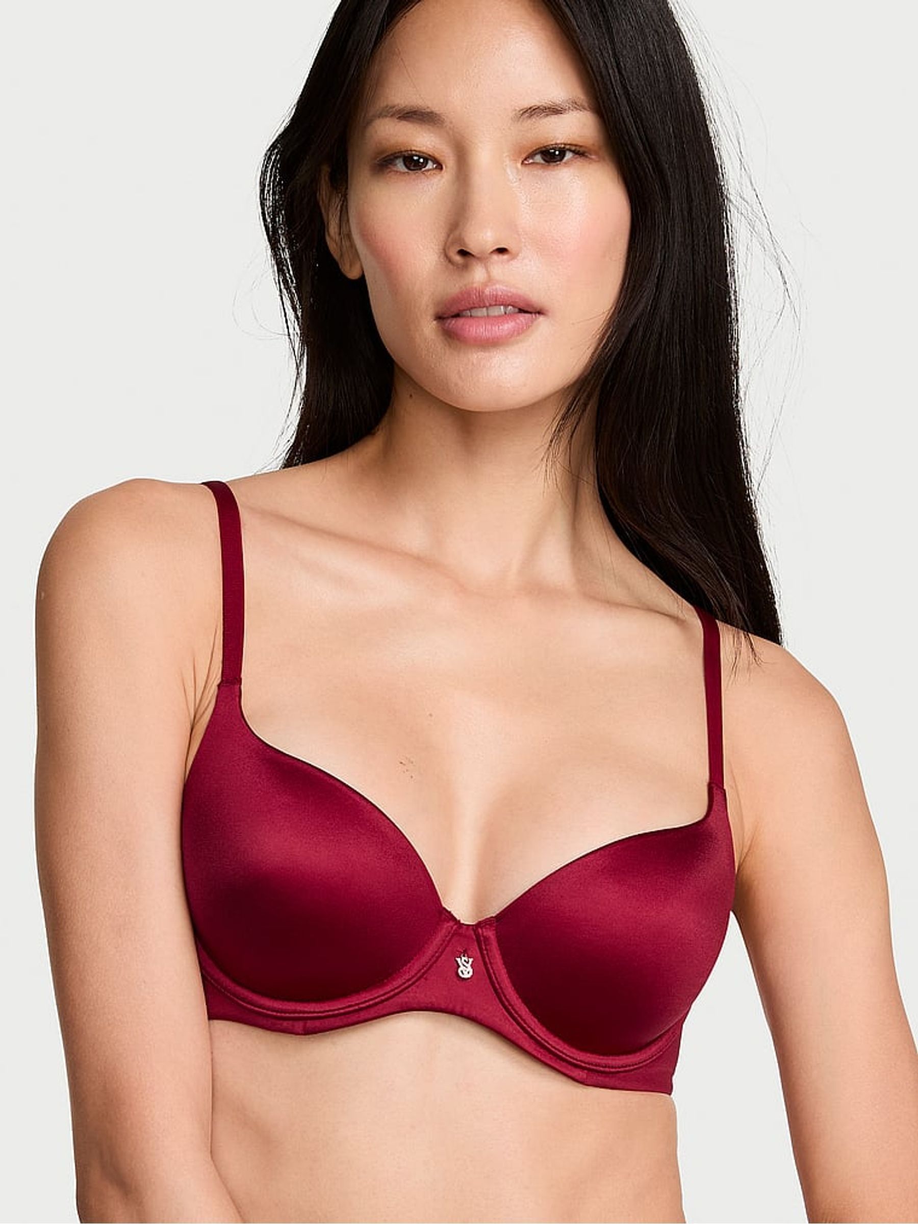 Red Lacquer Lightly Lined Demi Shine Bra - Image 2 of 3