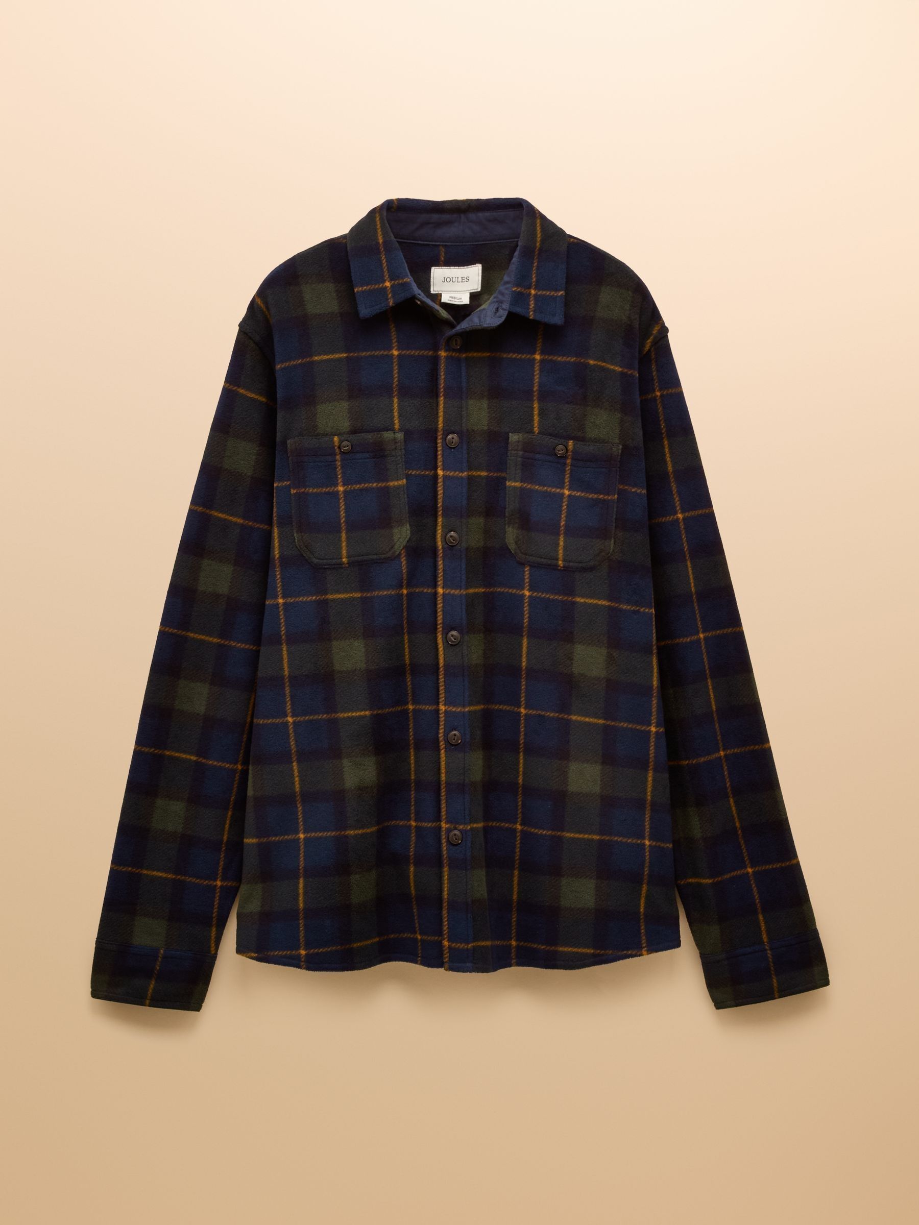 Fleece Navy Check Overshirt - Image 9 of 9