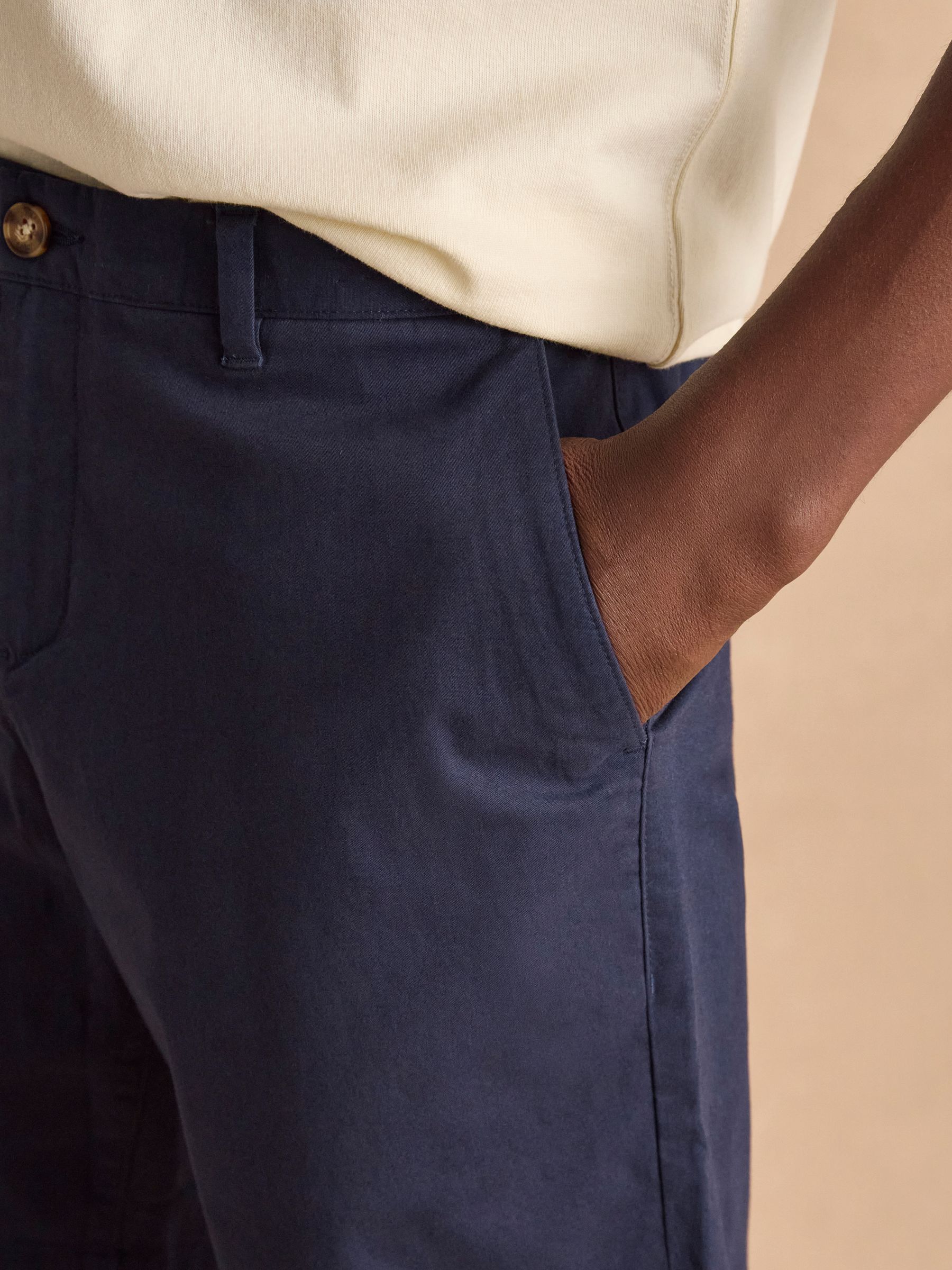 Classic Fit Navy Chino Shorts - Image 5 of 7