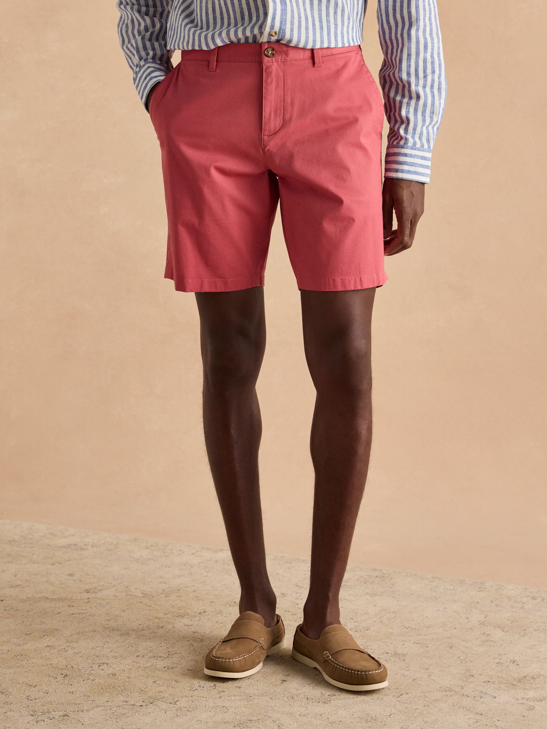Classic Fit Rose Pink Chino Shorts - Image 3 of 9