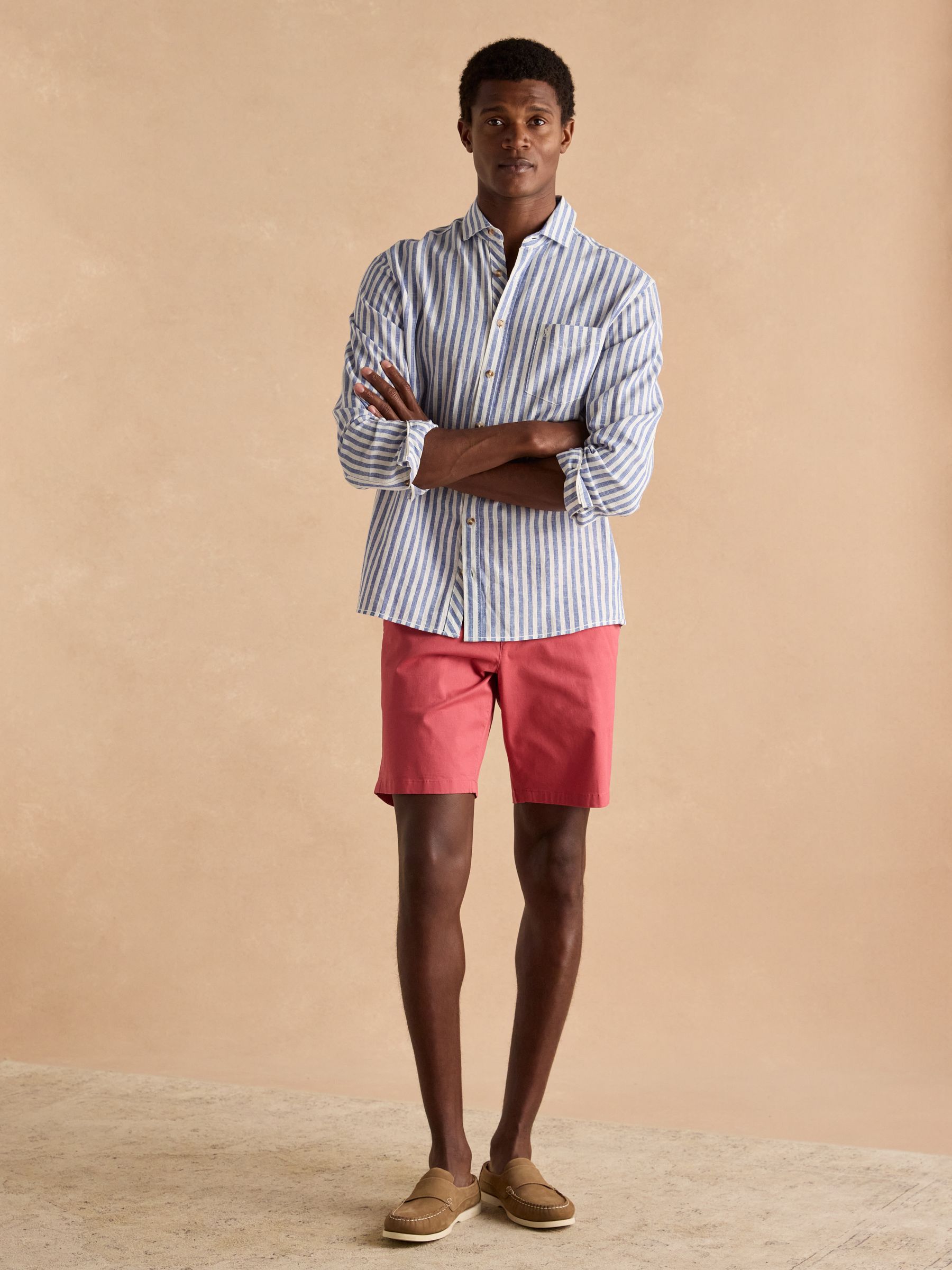 Classic Fit Rose Pink Chino Shorts - Image 5 of 9
