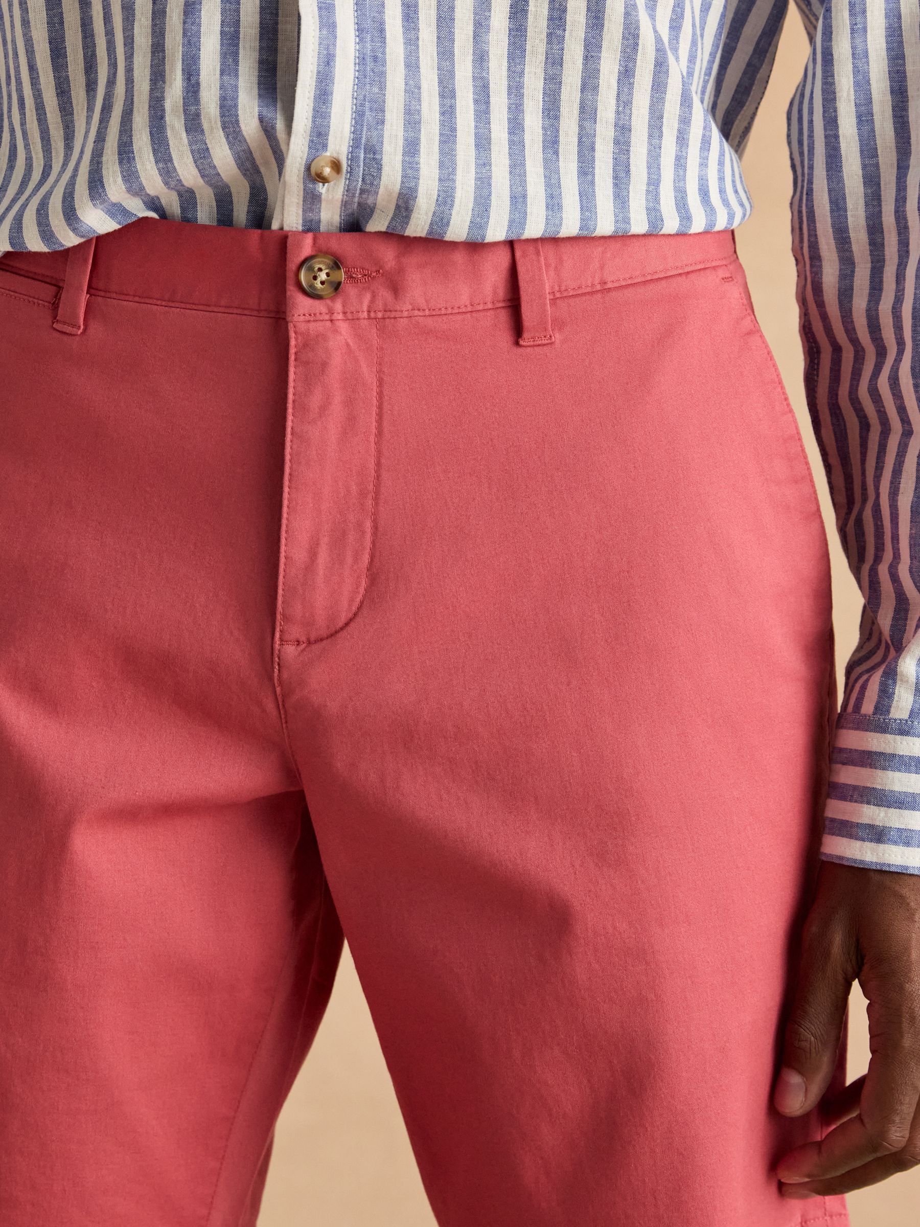 Classic Fit Rose Pink Chino Shorts - Image 6 of 9