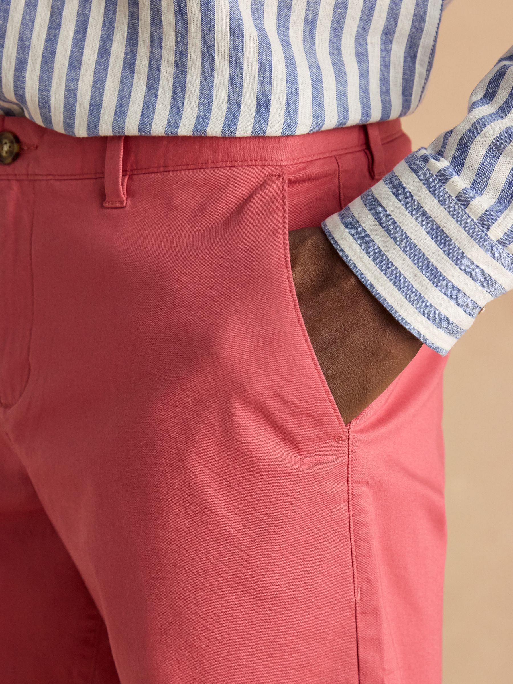 Classic Fit Rose Pink Chino Shorts - Image 7 of 9