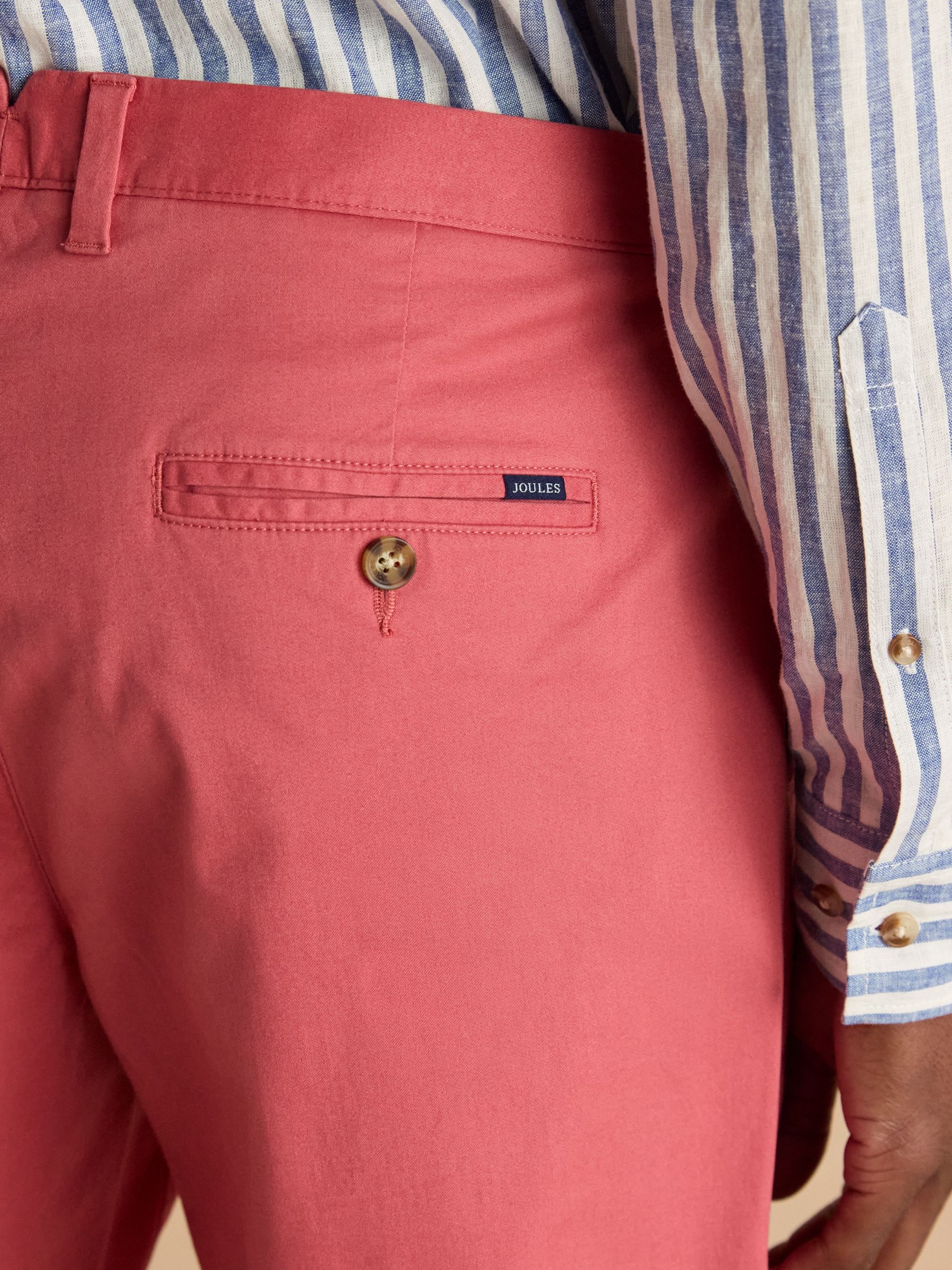 Classic Fit Rose Pink Chino Shorts - Image 8 of 9