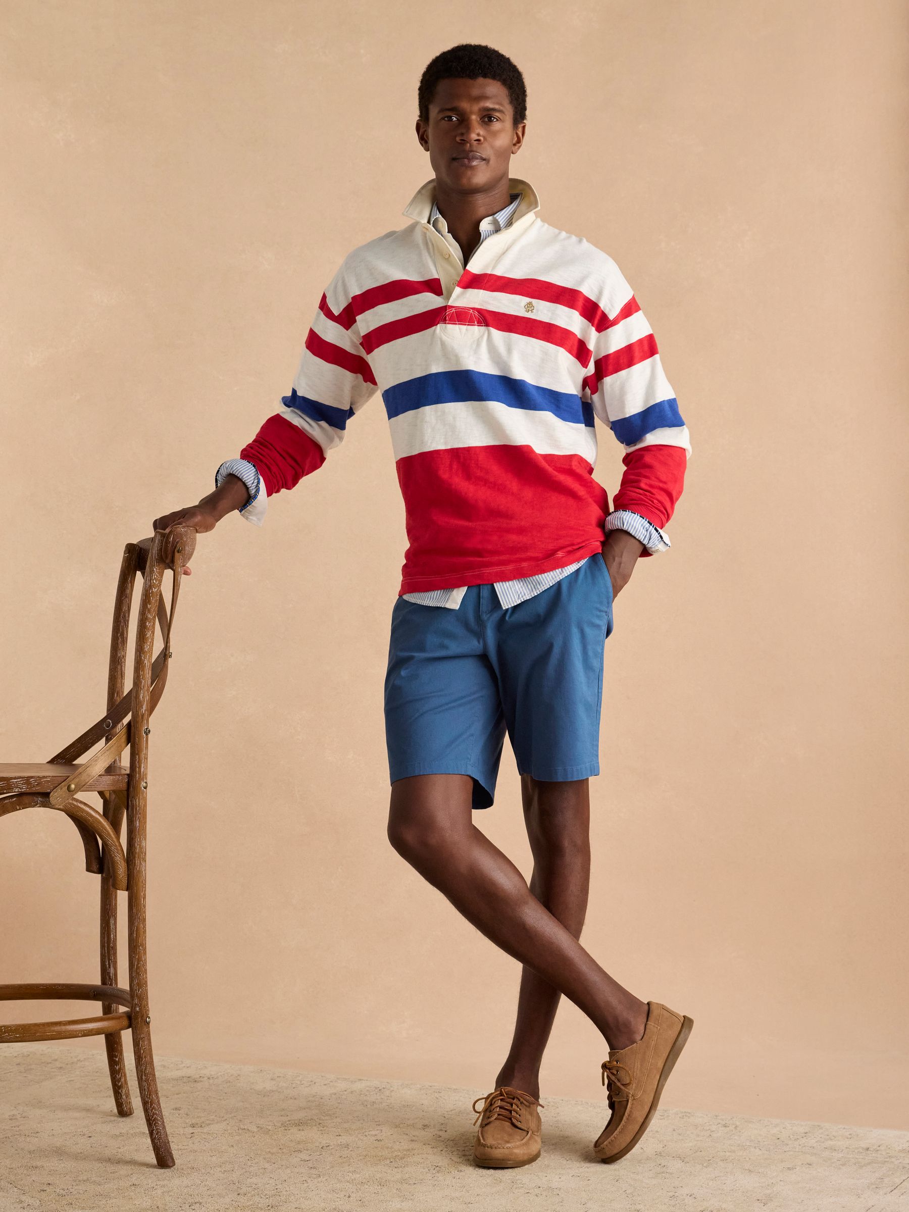 Classic Fit Blue Chino Shorts - Image 3 of 8