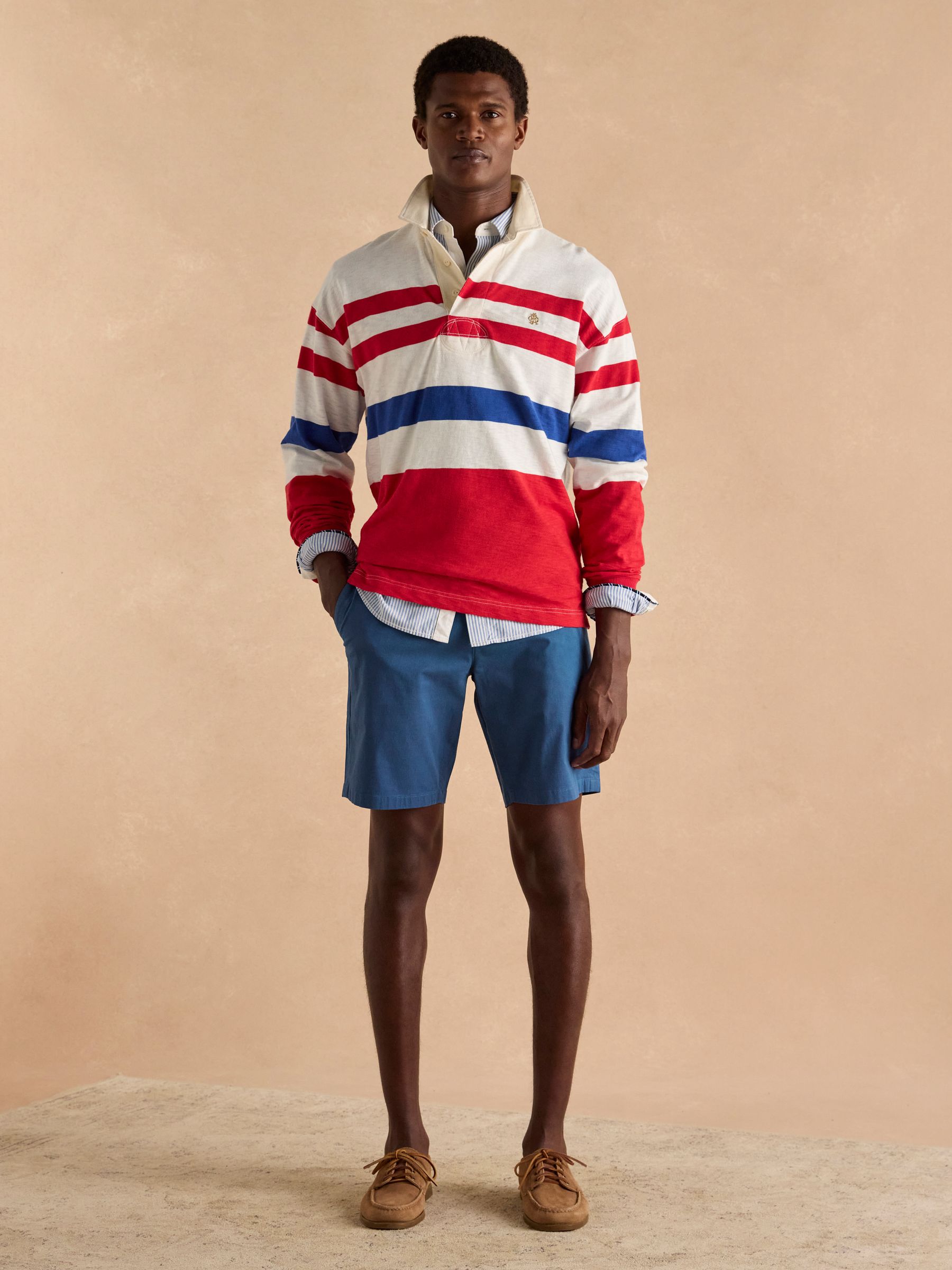Classic Fit Blue Chino Shorts - Image 5 of 8