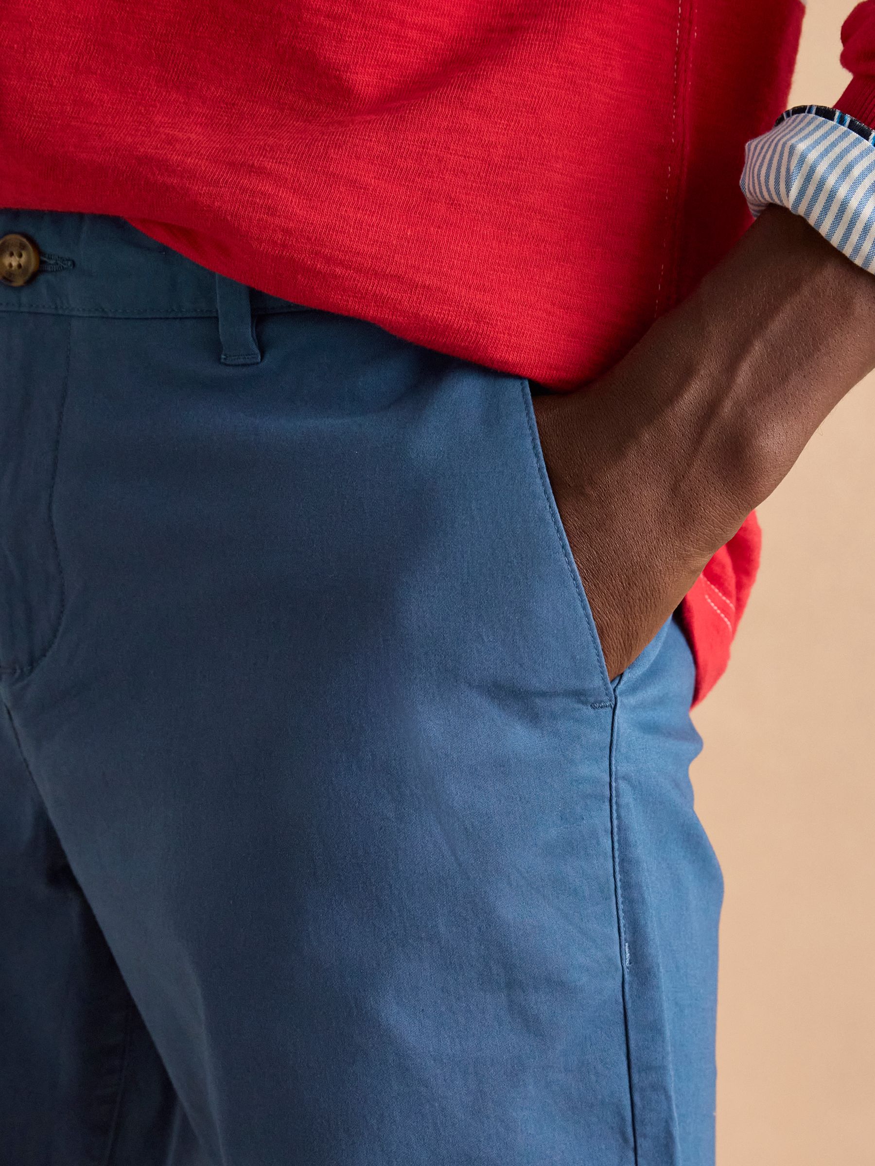 Classic Fit Blue Chino Shorts - Image 6 of 8