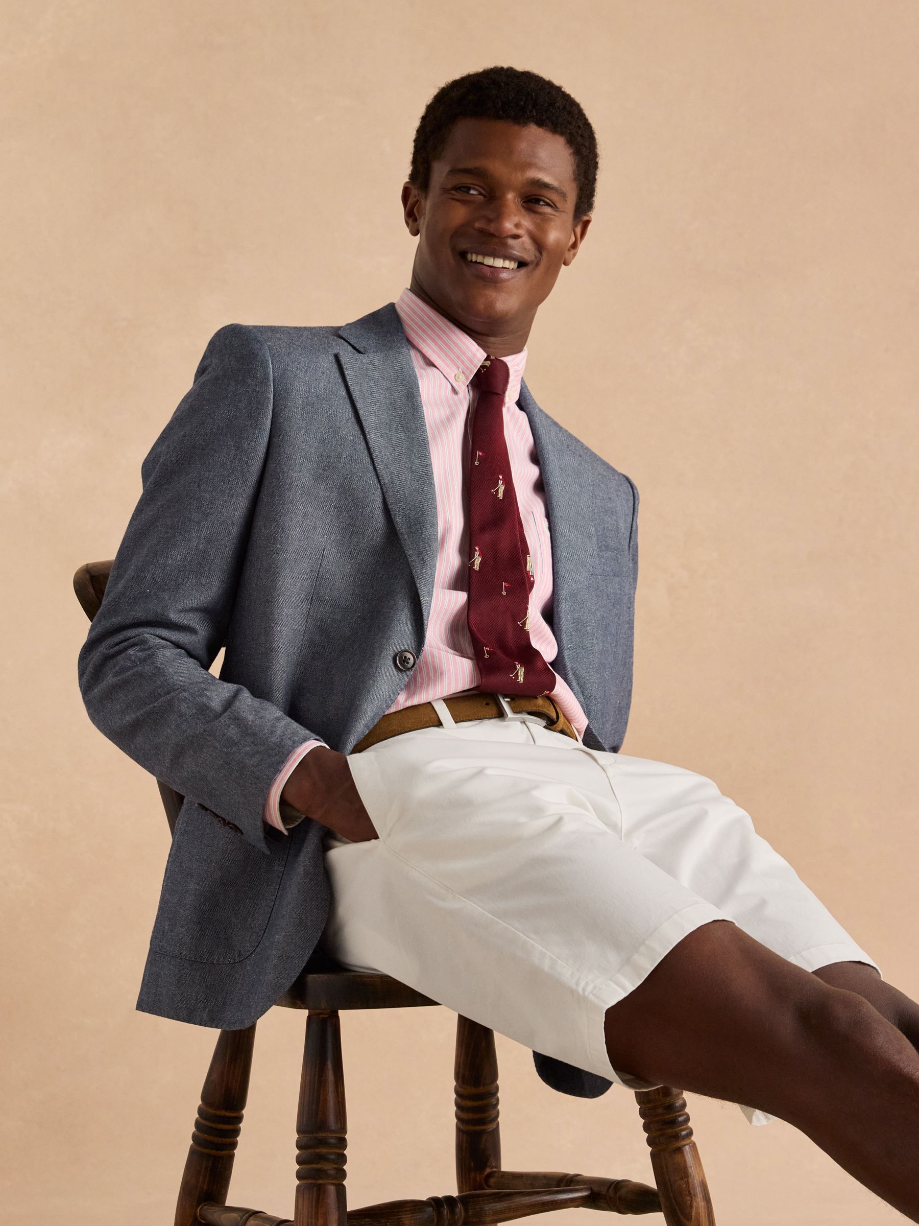 Classic Fit White Chino Shorts - Image 3 of 8