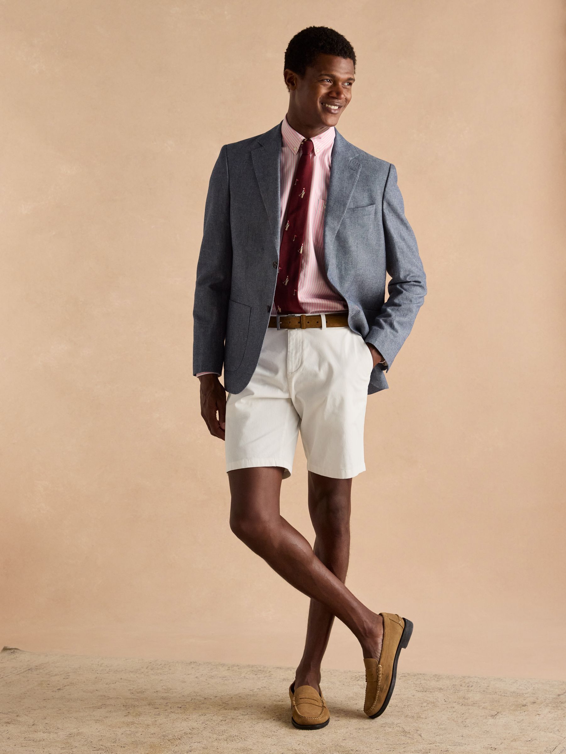 Classic Fit White Chino Shorts - Image 7 of 8
