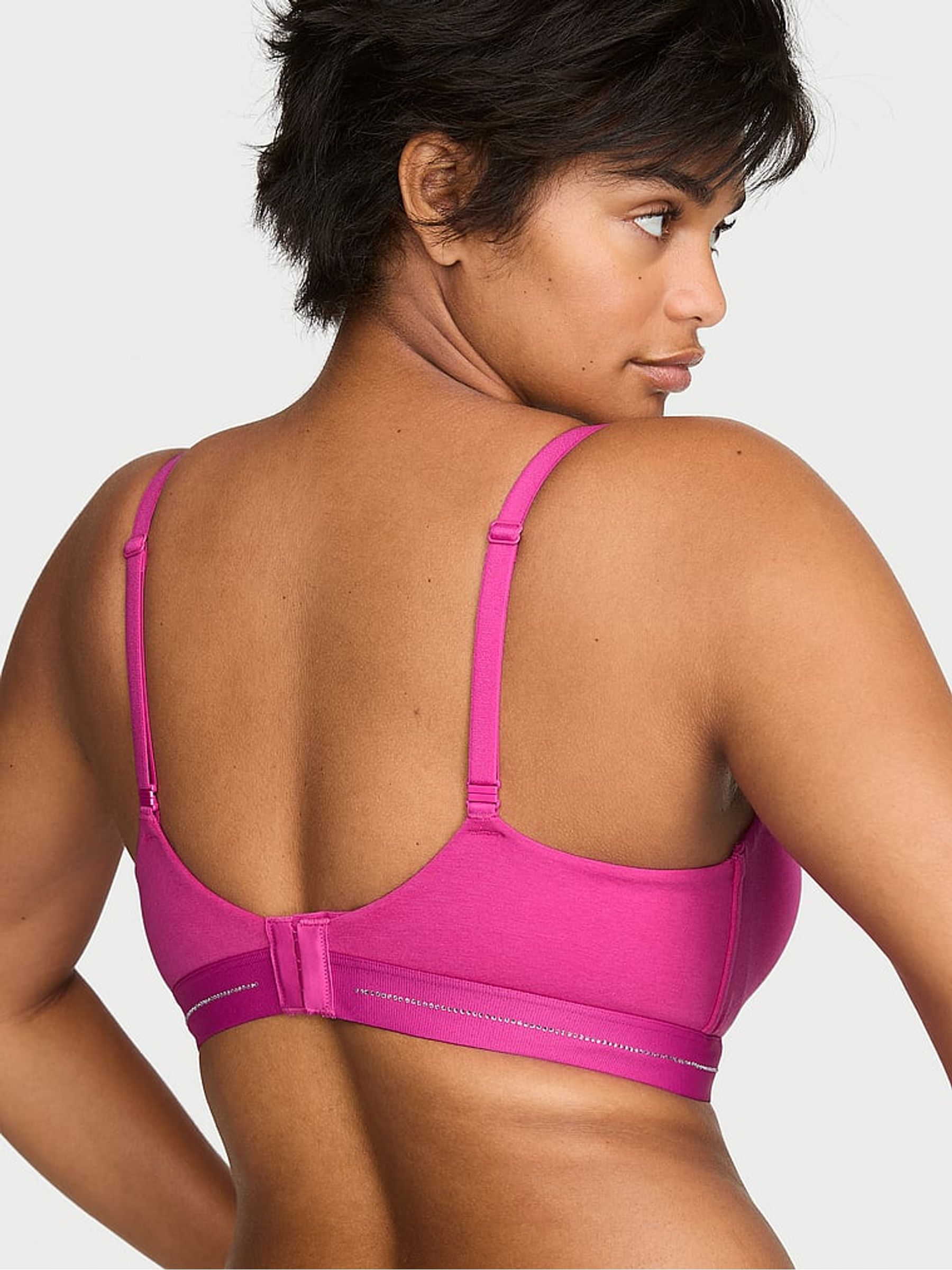 Pink Fire Lightly Lined Balcony Shine Logo Cotton Bra - Image 2 of 2