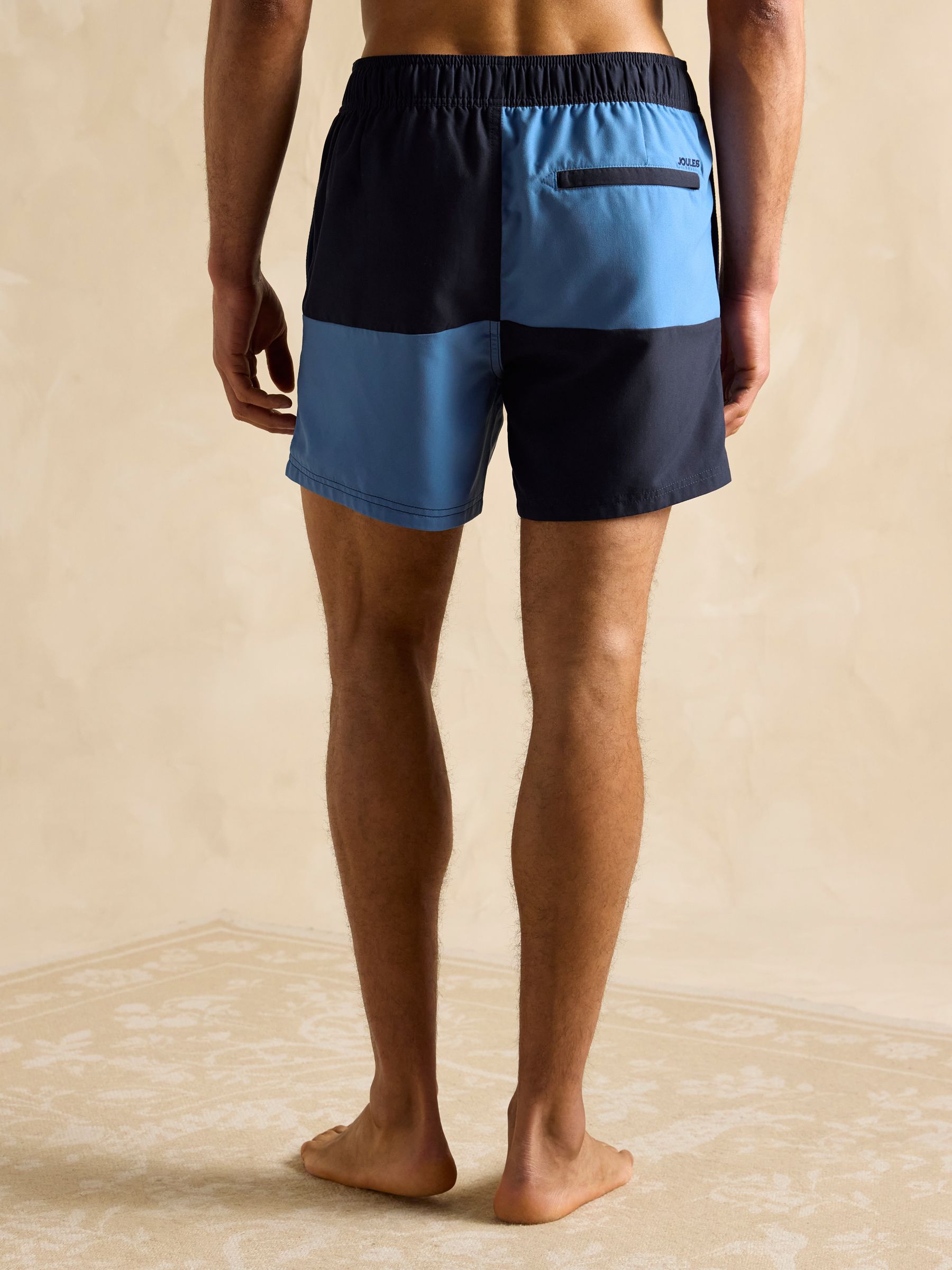 Overton Blue & Navy Rugby Style Swim Shorts - Image 2 of 6