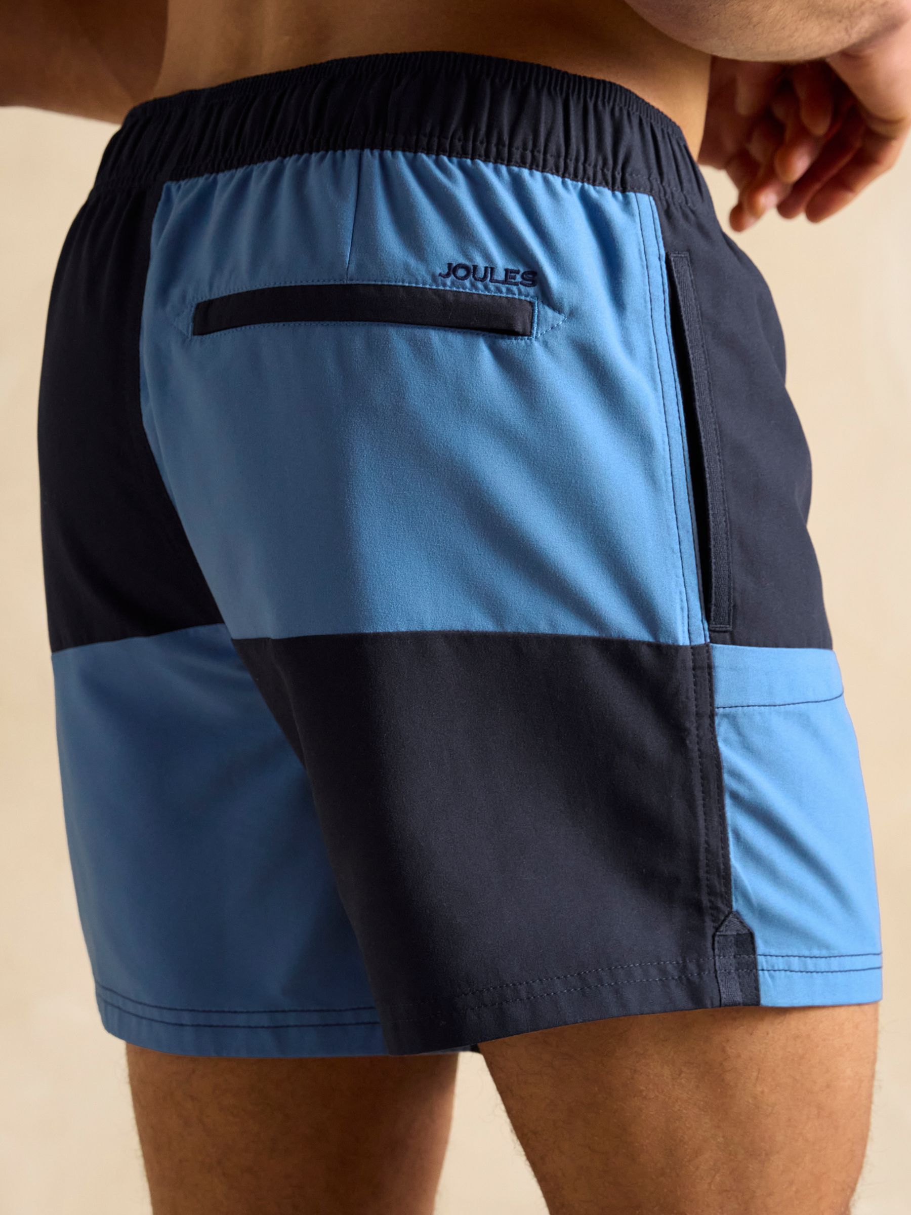 Overton Blue & Navy Rugby Style Swim Shorts - Image 5 of 6