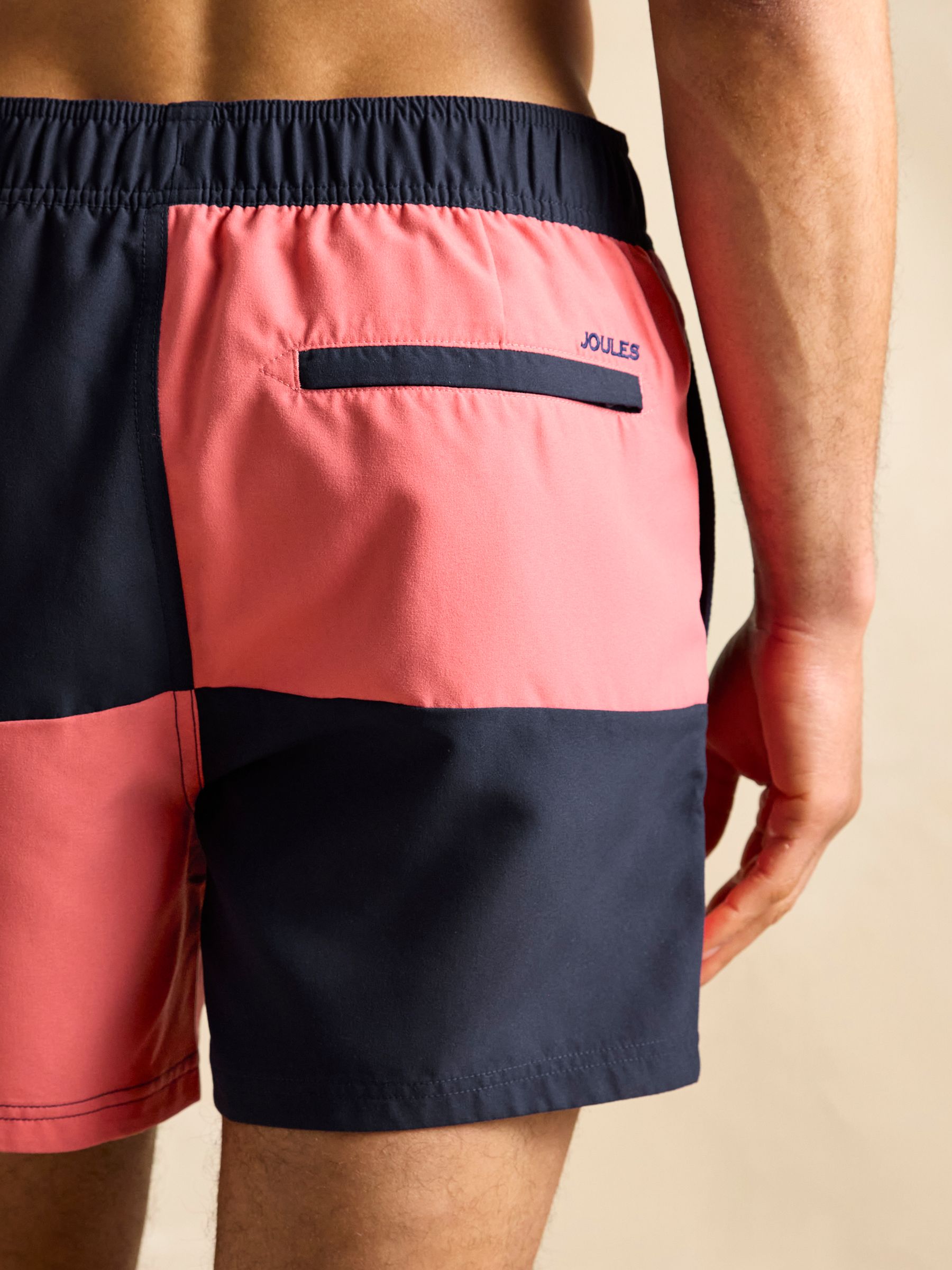 Overton Pink & Navy Rugby Style Swim Shorts - Image 4 of 6