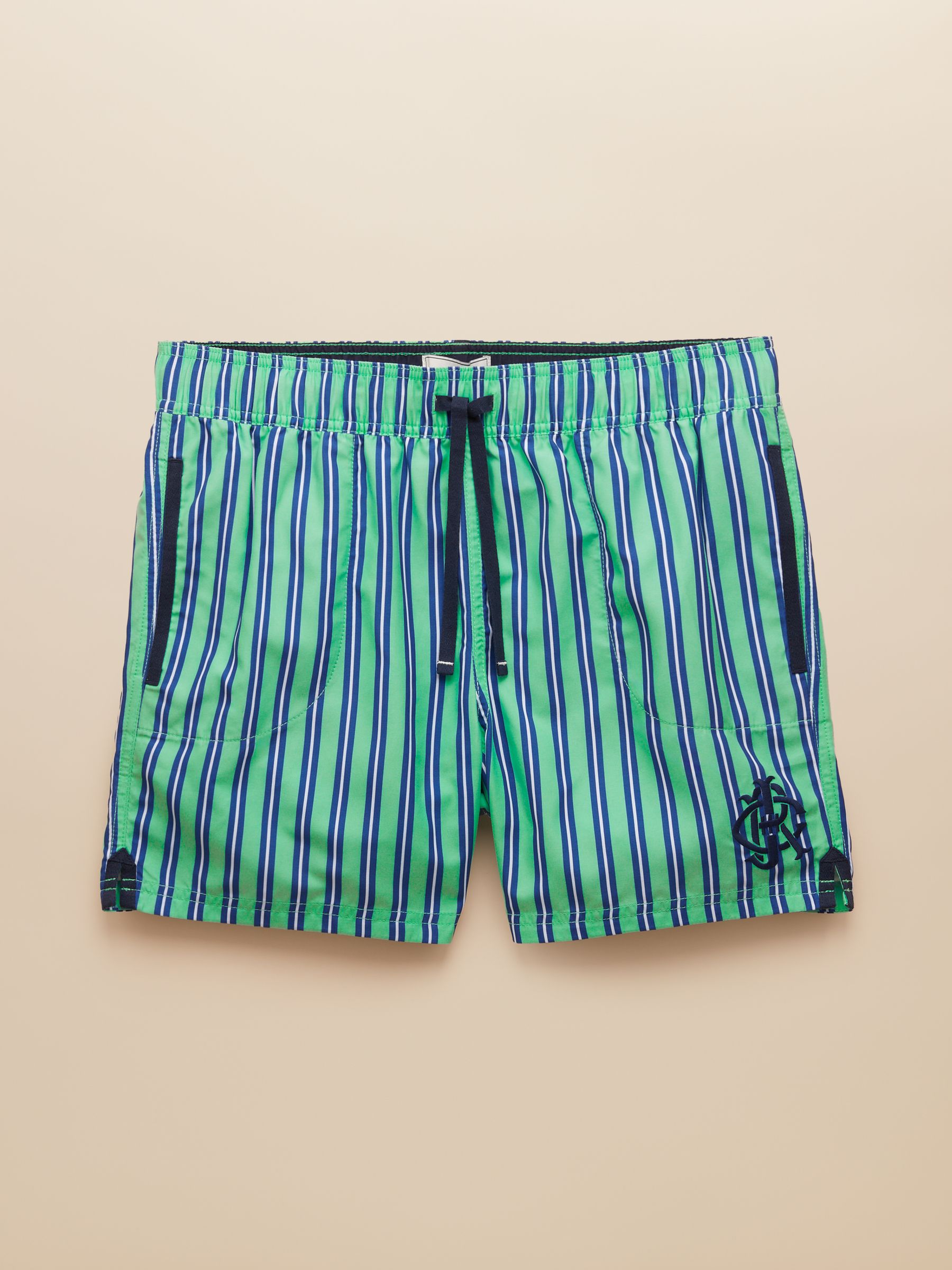 Overton Light Green Printed Rugby Style Swim Shorts - Image 7 of 7