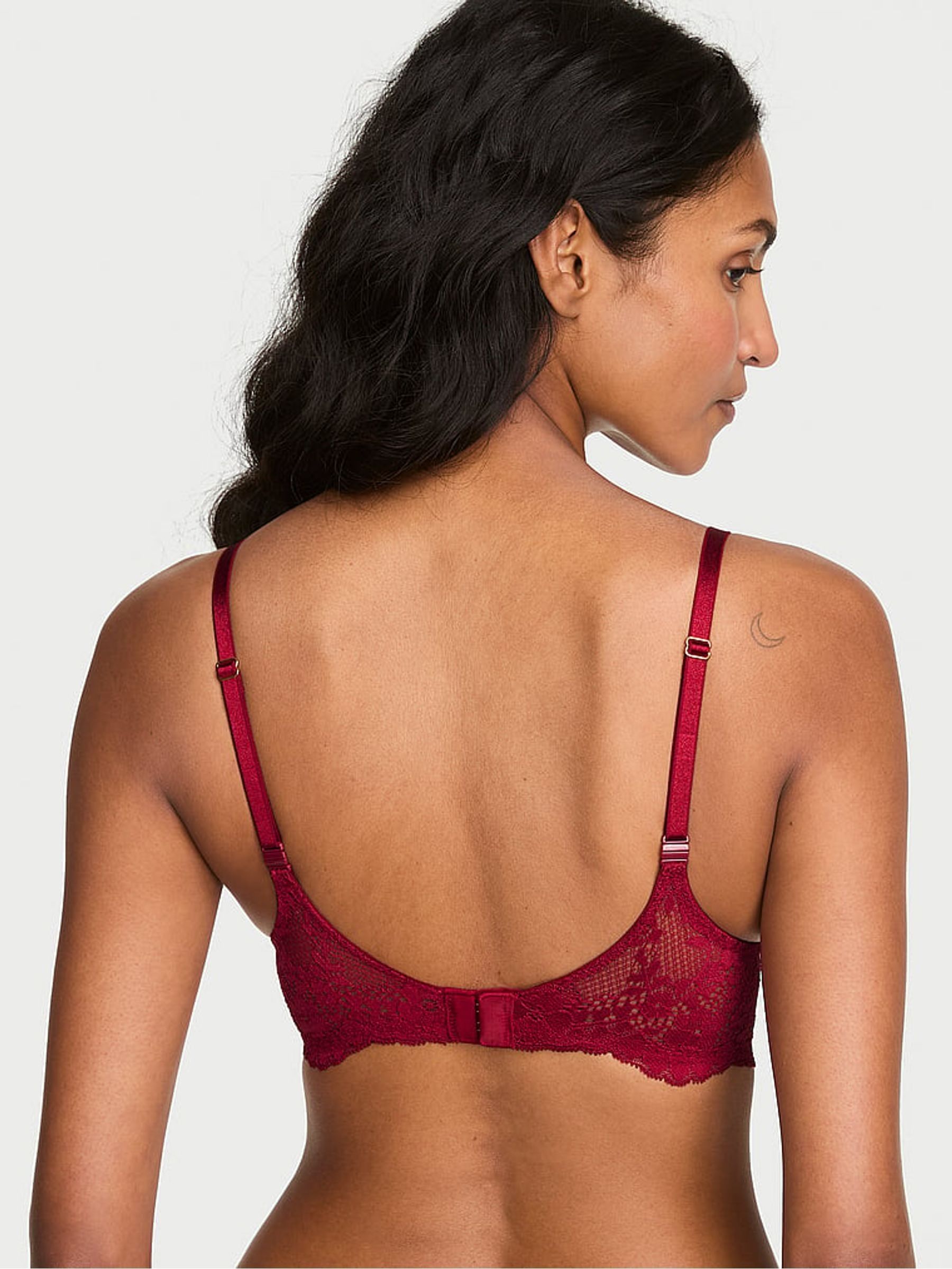 Red Lacquer Lace Trim Push Up Twinkle Bra - Image 2 of 2 Red Lacquer Lace Trim Push Up Twinkle Bra - Image 2 of 2