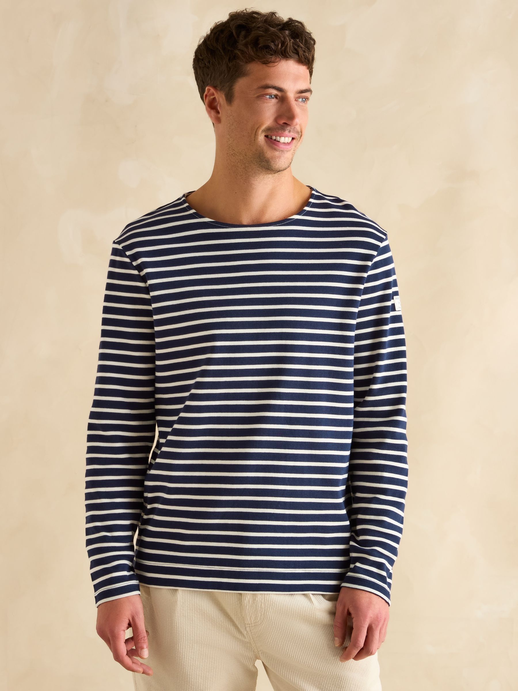Breton Navy Blue Striped Top | Joules