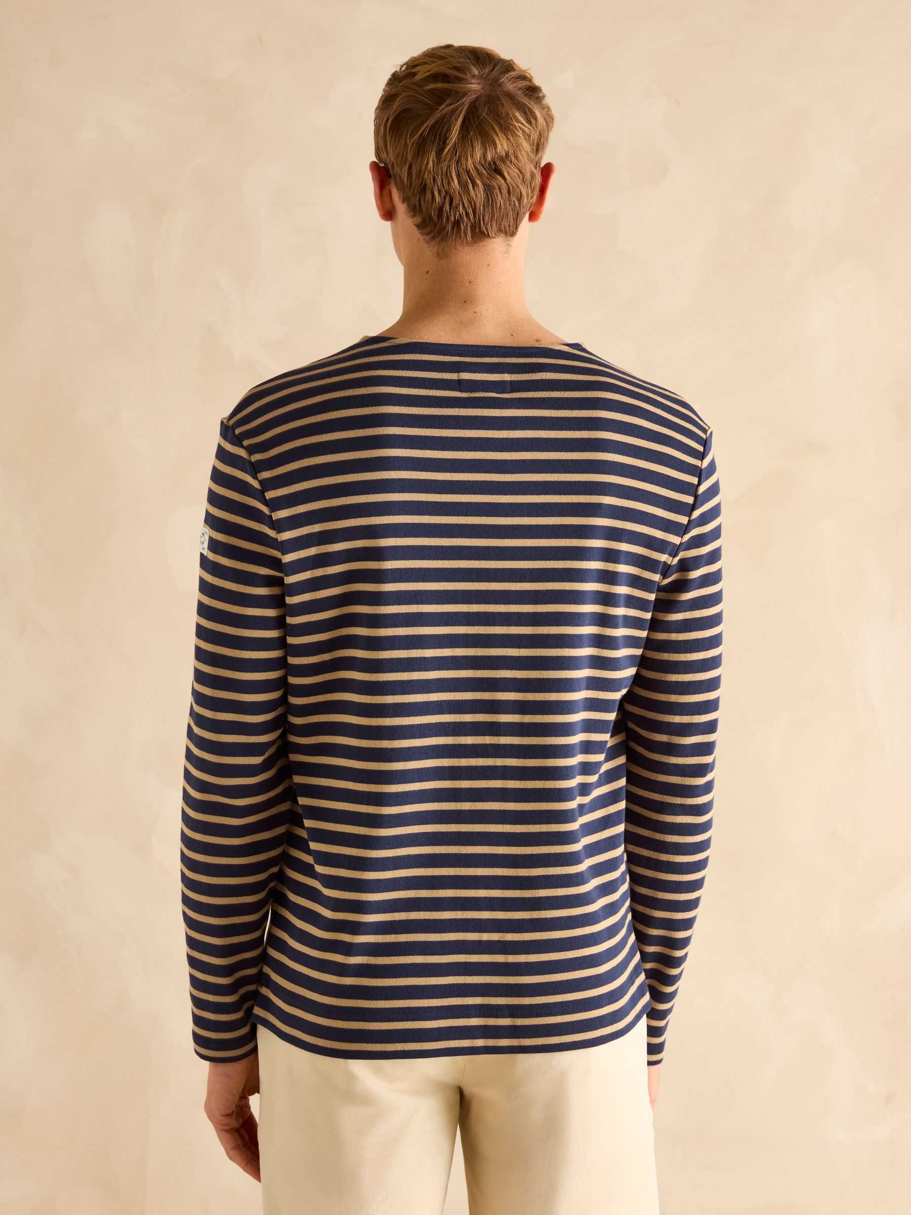 Breton Navy Blue & Brown Striped Top | Joules