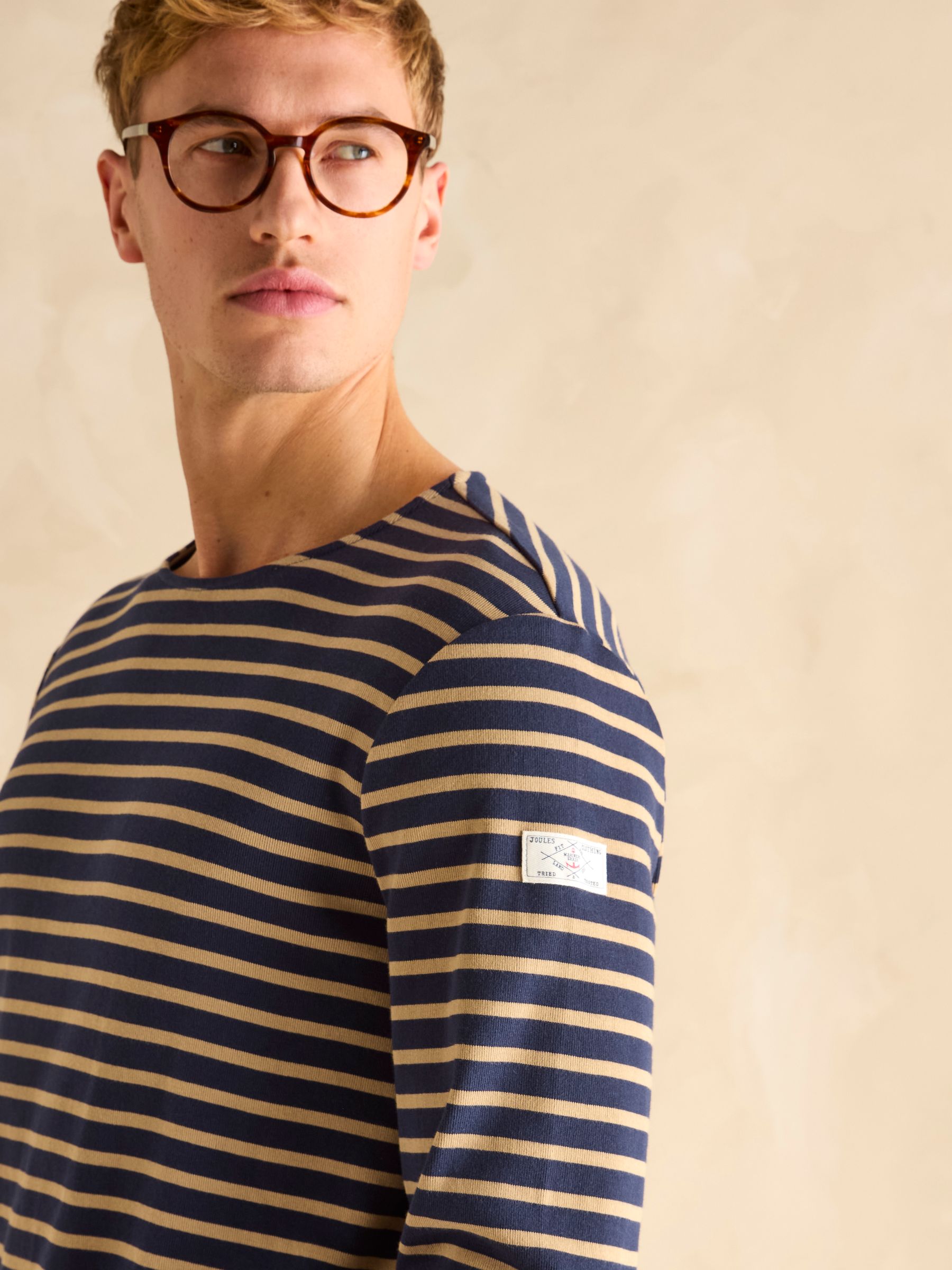 Breton Navy Blue & Brown Striped Top - Image 5 of 6